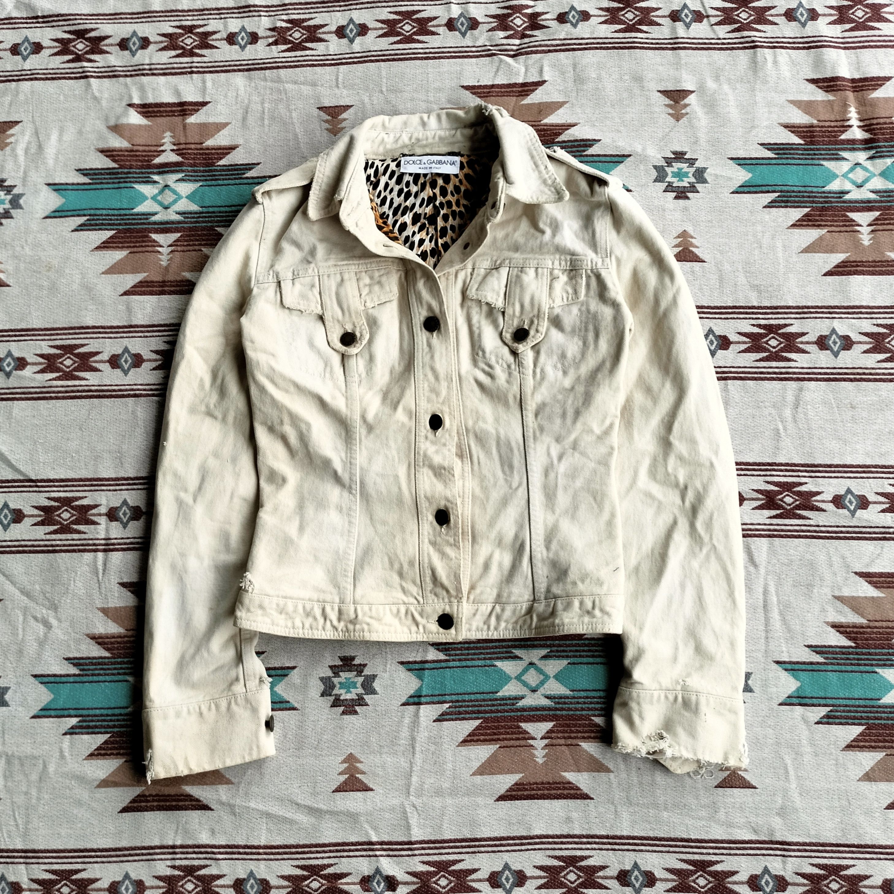 Dolce & Gabbana Dolce & Gabbana destroy leopard inner denim jacket Size XS / US 0-2 / IT 36-38 - 1 Thumbnail