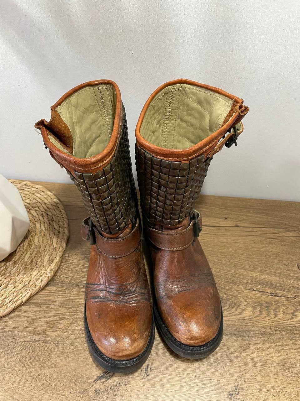 ASH ASH BOOTS BROWN LEATHER DISTRESSED MOTO BIKER Size US 6 / IT 36 - 2 Thumbnail
