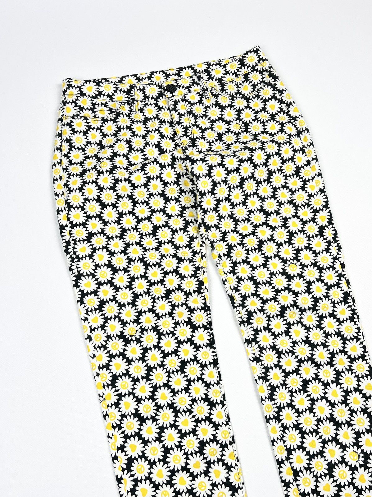 Love Moschino × Vintage Love Moschino Casual Trouser monogram flowers print pants Size 30" / US 8 / IT 44 - 2 Thumbnail