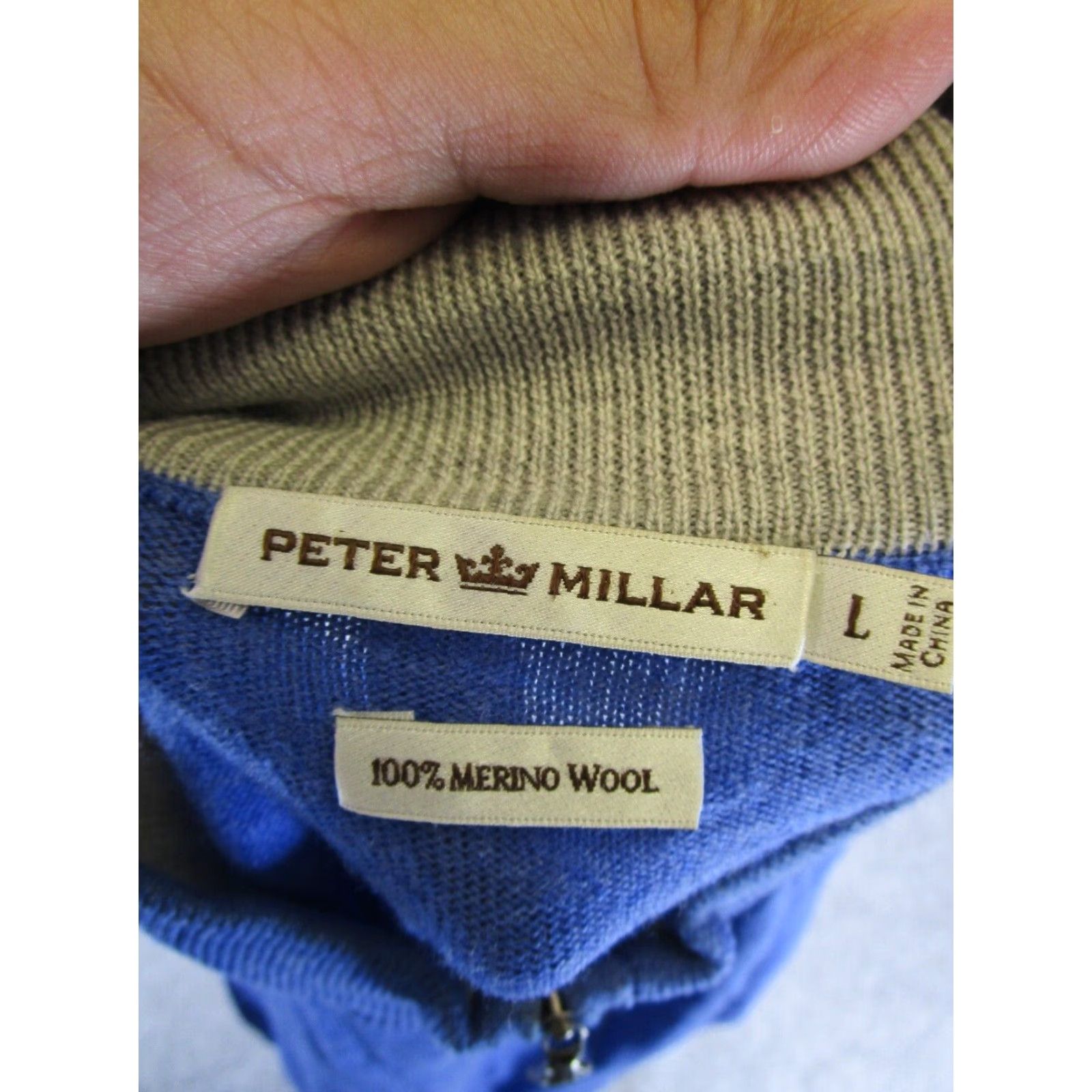 Peter Millar VINTAGE Peter Millar Sweater Shirt Mens L Blue Knit Merino Wool Mock Neck 90s Classic Pullover Size US L / EU 52-54 / 3 - 6 Thumbnail