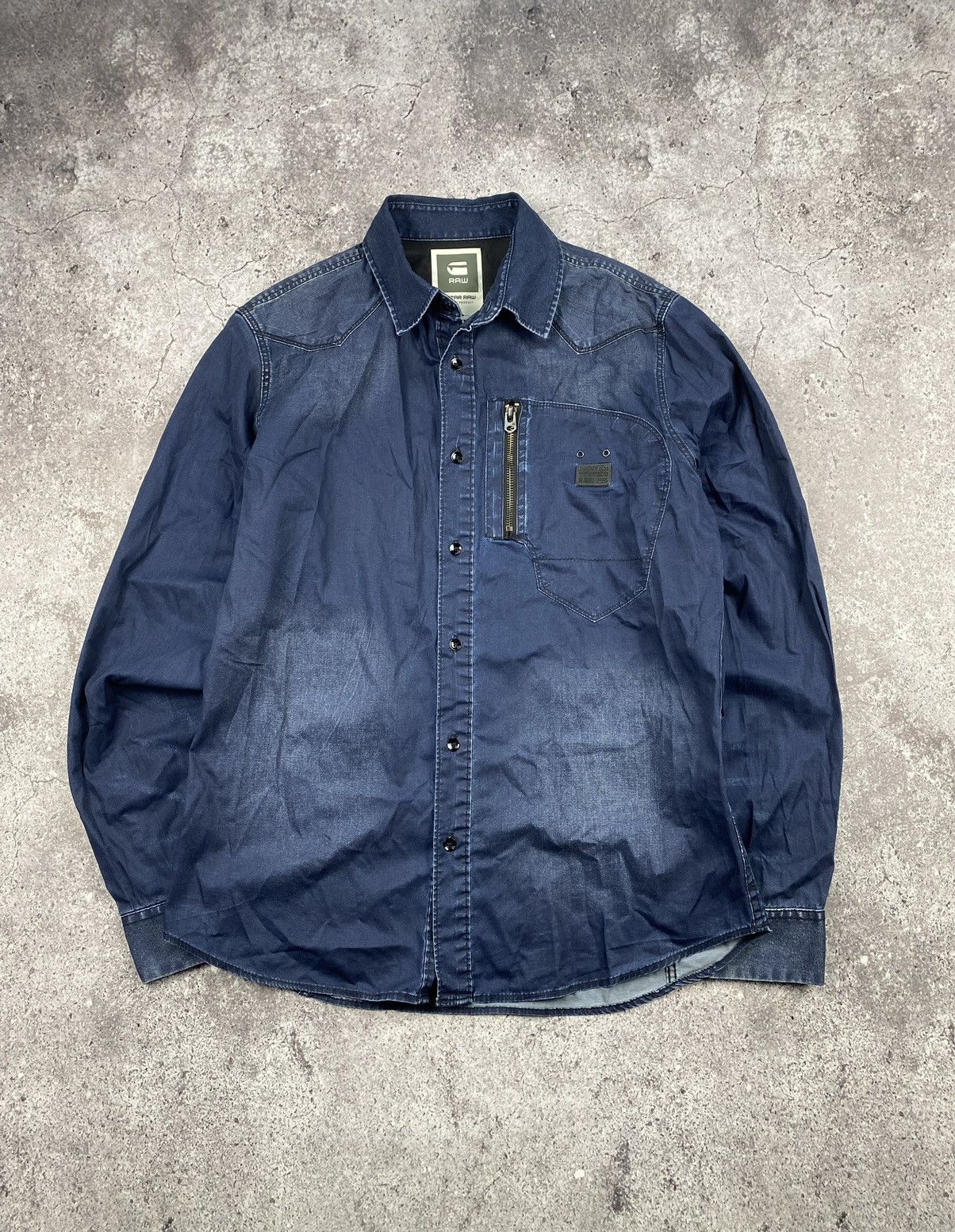 G-Star × Japanese Brand × Vintage Vintage Y2K G-Star RAW Denim Archive Shirt pocket Overshot Size US M / EU 48-50 / 2 - 1 Thumbnail