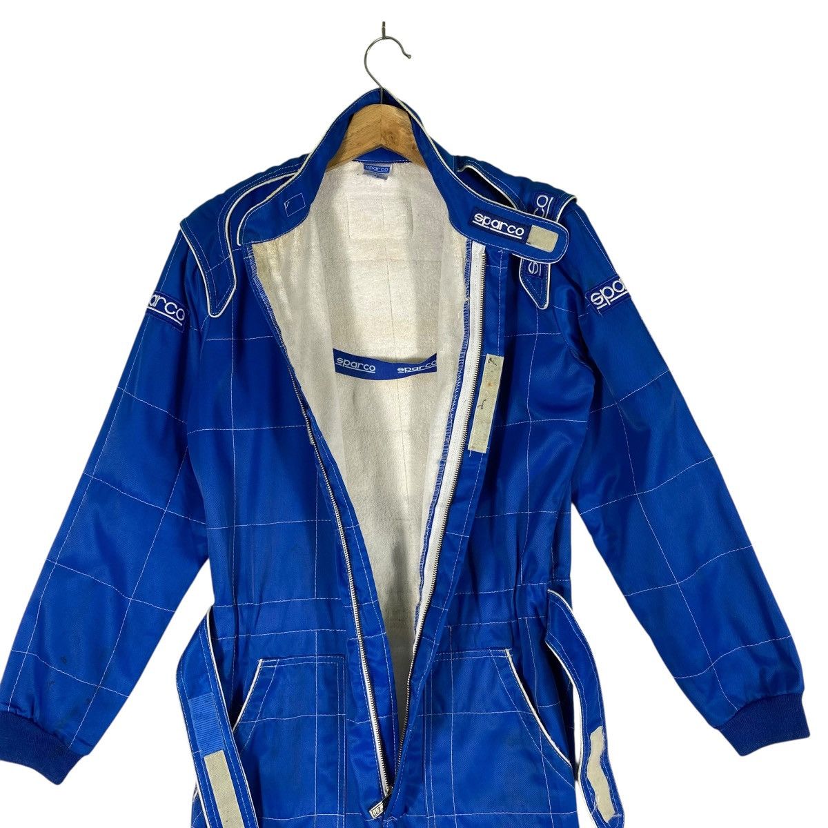 Japanese Brand Vintage Sparco R513 Racing Team Race For Win Blue Mens Suit Size US M / EU 48-50 / 2 - 11 Thumbnail