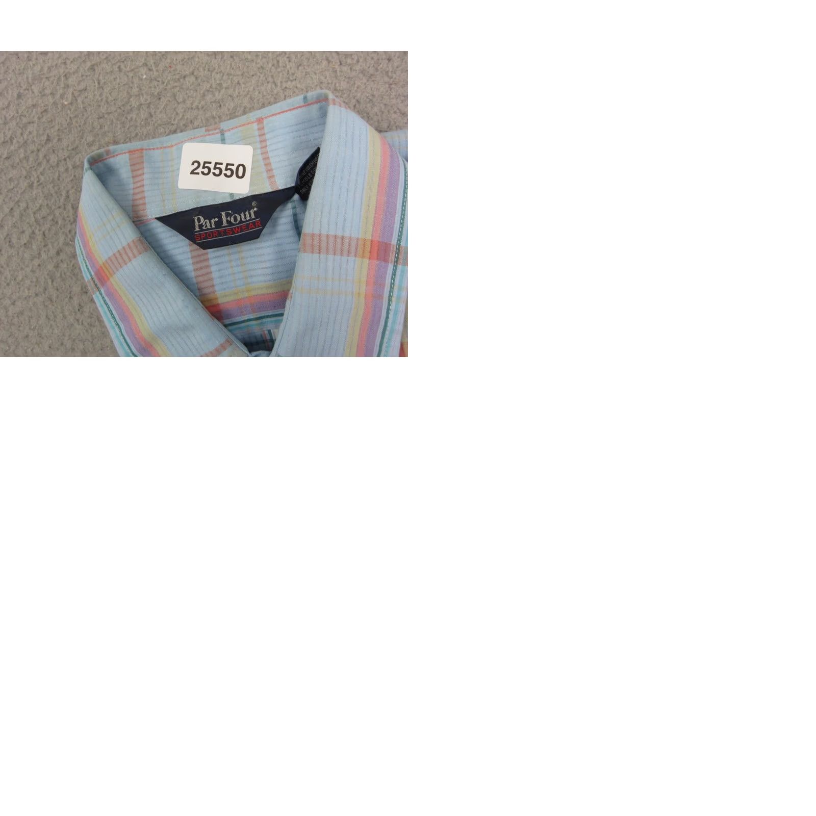 Vintage VINTAGE Par Four Shirt Mens 90s Plaid Blue Pink Purple Cotton Polyester Short Sleeve Button-Up Collared L Regular Size Blue Mens 90s Classic Retro Size US L / EU 52-54 / 3 - 9 Thumbnail