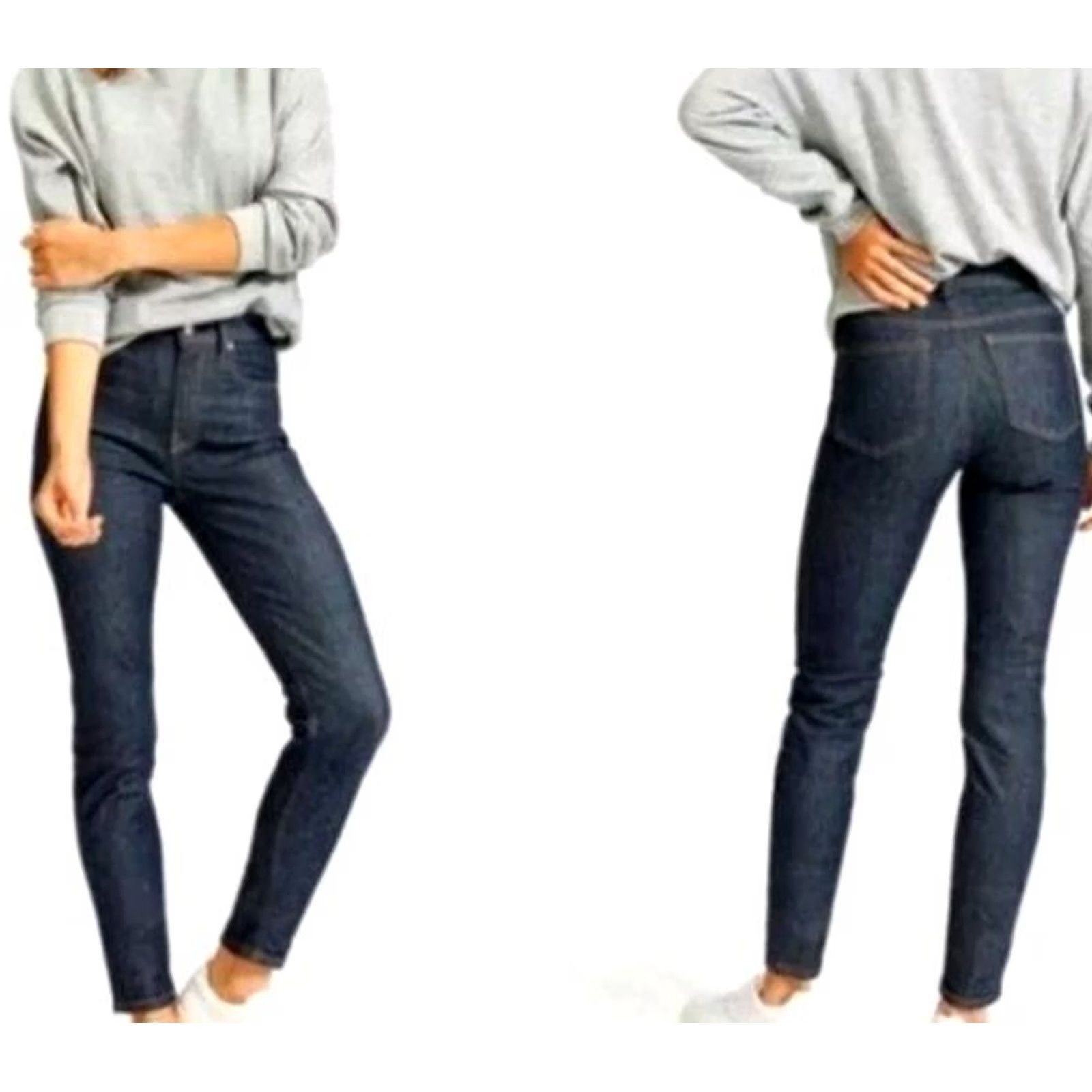 Everlane Everlane Jeans Women’s 26 Mid-Rise Skinny Denim Blue Dark Wash 5-Pocket Regular Inseam 27 Size 26" / US 2 / IT 38 - 2 Thumbnail