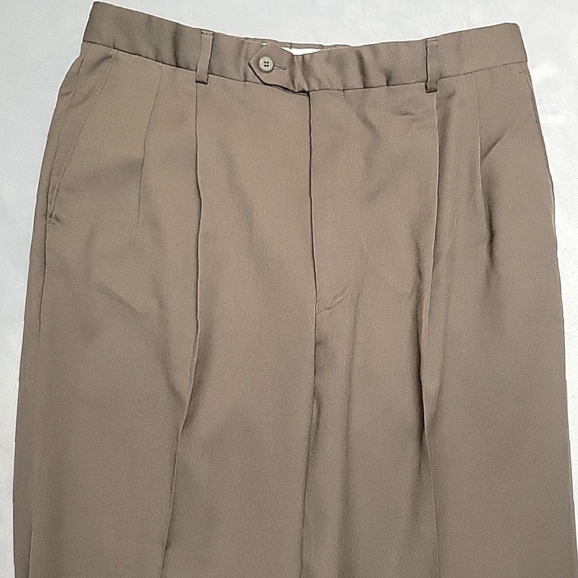 Vintage VINTAGE Louis Raphael Pants Mens 34x32 Wool Blend Pleated Cuffed Tailored Dress Slacks Brown 34 Inseam 32 Size US 34 / EU 50 - 3 Thumbnail
