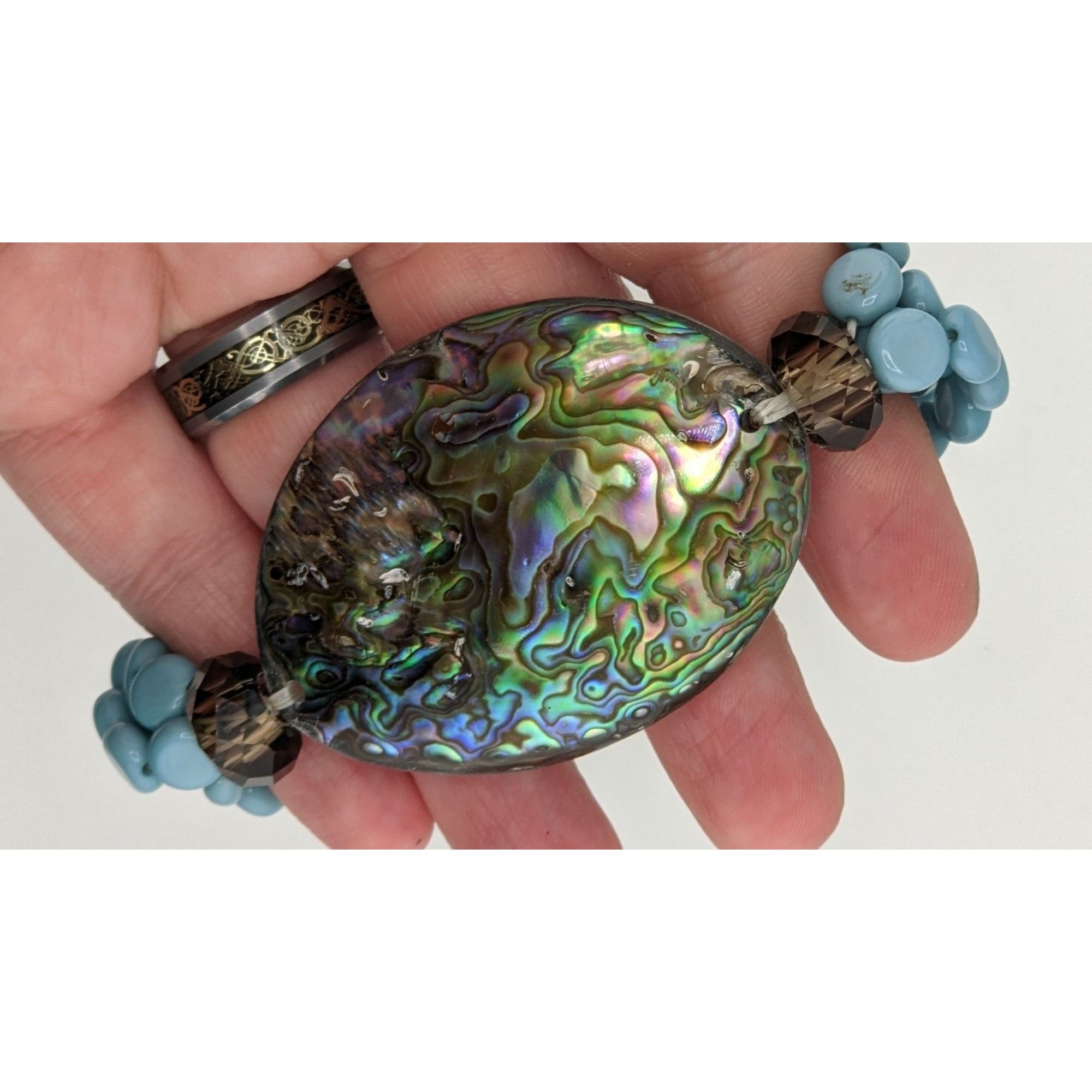 Other Mermaidcore Vintage Abalone Shell Bracelet With Aqua Beads S Size ONE SIZE - 6 Thumbnail