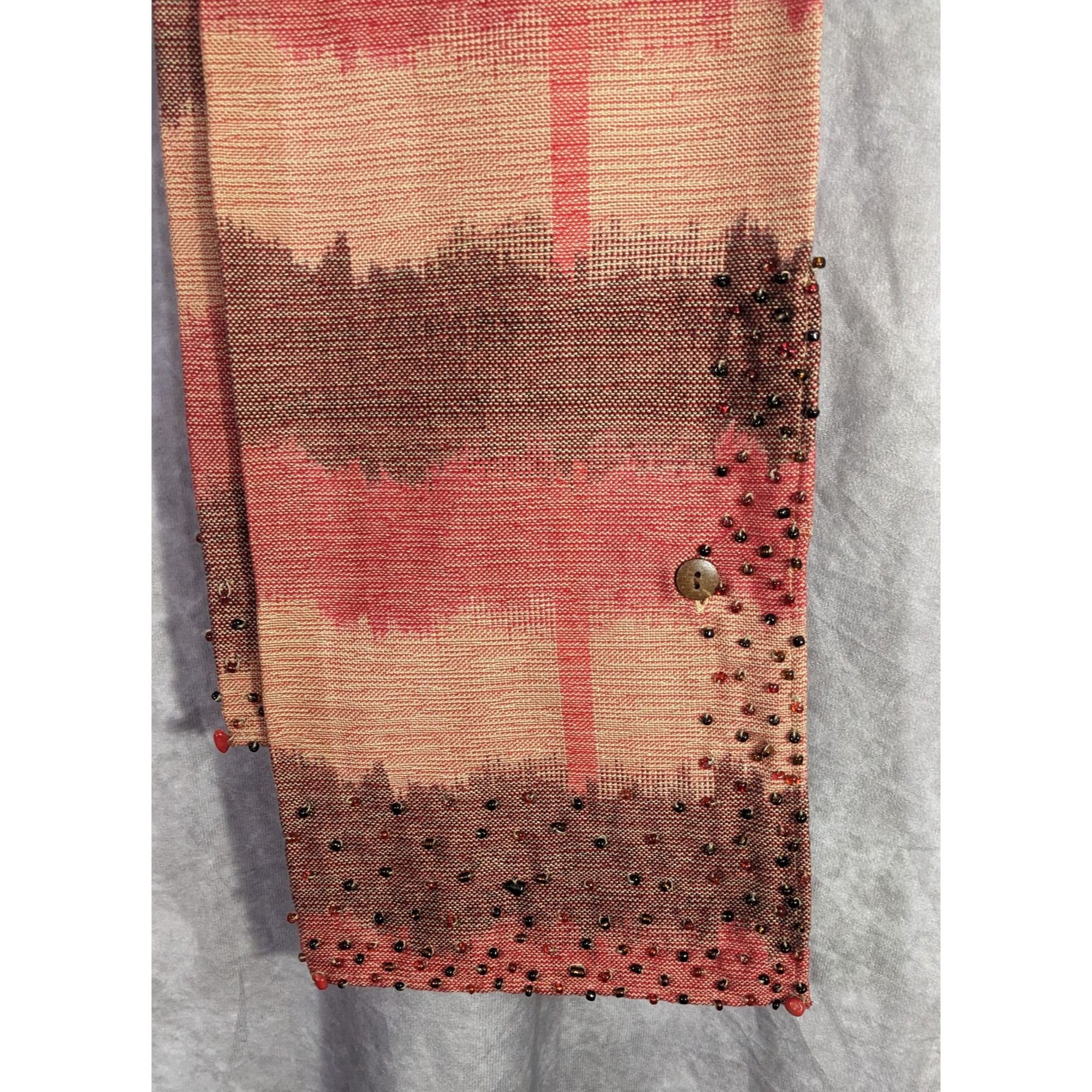 Other Nardas Handmade Ikat Scarf With Glass & Coconut Accents 100% Size ONE SIZE - 8 Thumbnail