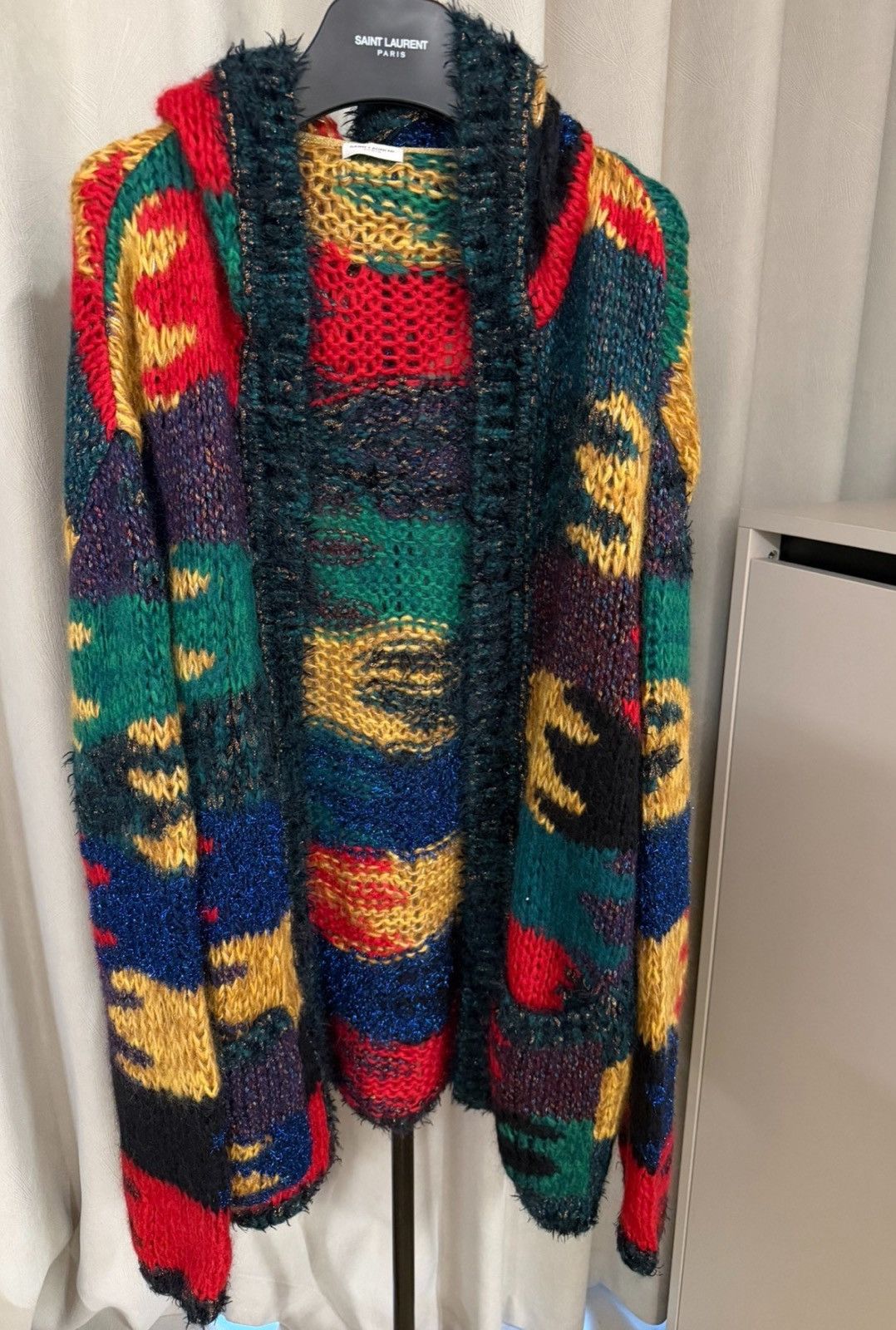 Saint Laurent Paris Saint Laurent Paris 18FW Rainbow Lurex Knit Hooded Cardigan Size US XL / EU 56 / 4 - 1 Thumbnail