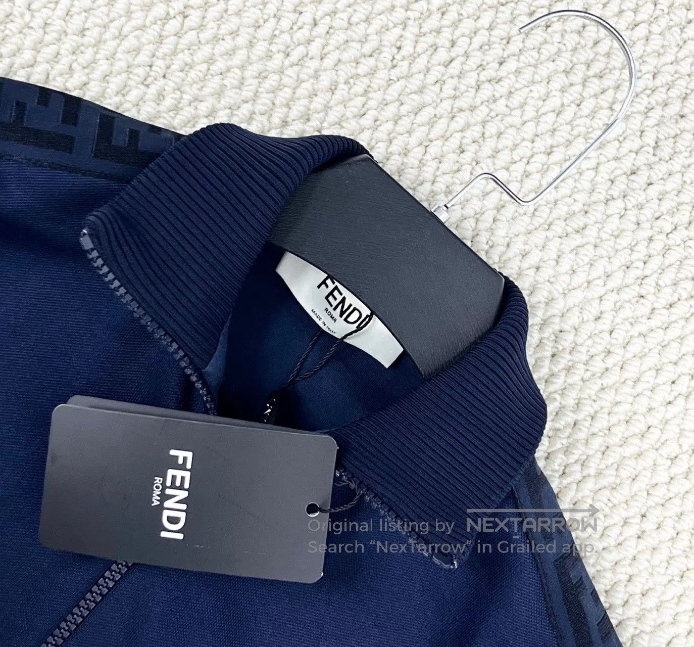 Fendi FENDI Navy Blue Embossed Letter Embroidery Double F Monogr Size XS / US 0-2 / IT 36-38 - 3 Thumbnail