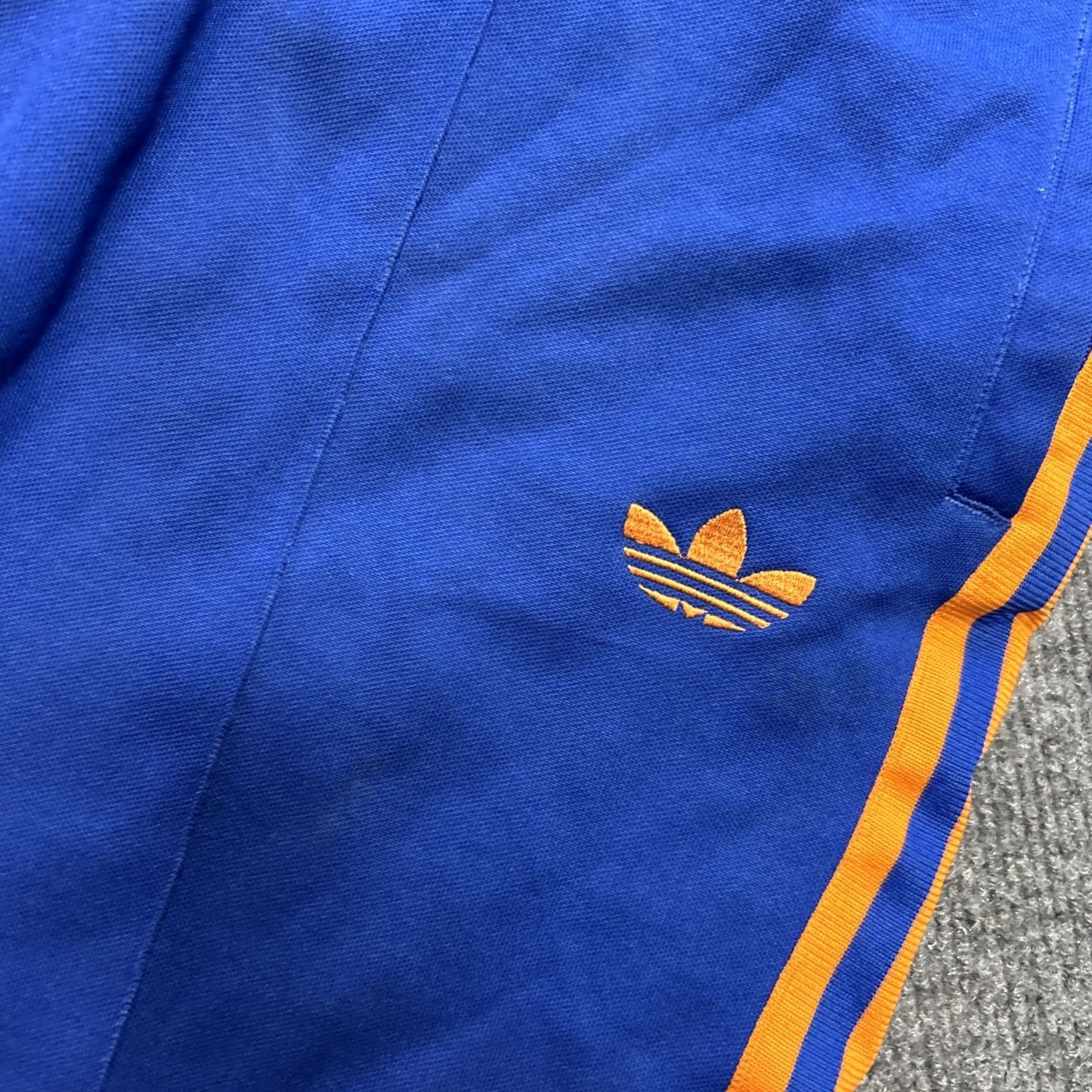 Adidas VINTAGE Adidas Sport Club Trefoil Full Zip Tracksuit Jacket And Pants Mens Large Blue Polyester Striped Size 42R - 3 Thumbnail