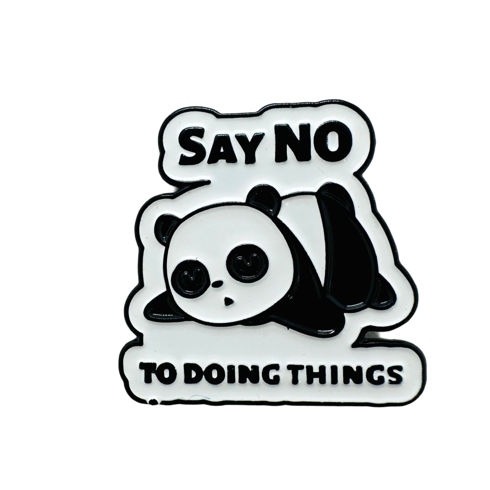 Other ⭐Oz Enamel Pin Lazy Panda Animal Broch Say No To Doing Thing Size ONE SIZE - 4 Thumbnail