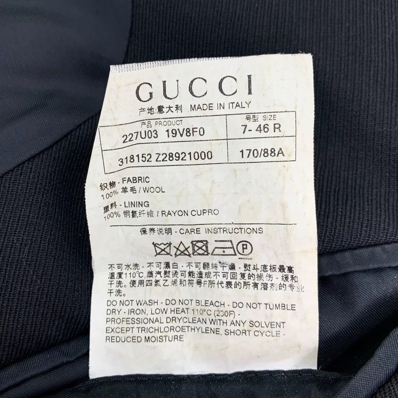 Gucci Gucci Black V-neck single-breasted wool suit 2502-Nextarrow Size 46R - 6 Thumbnail