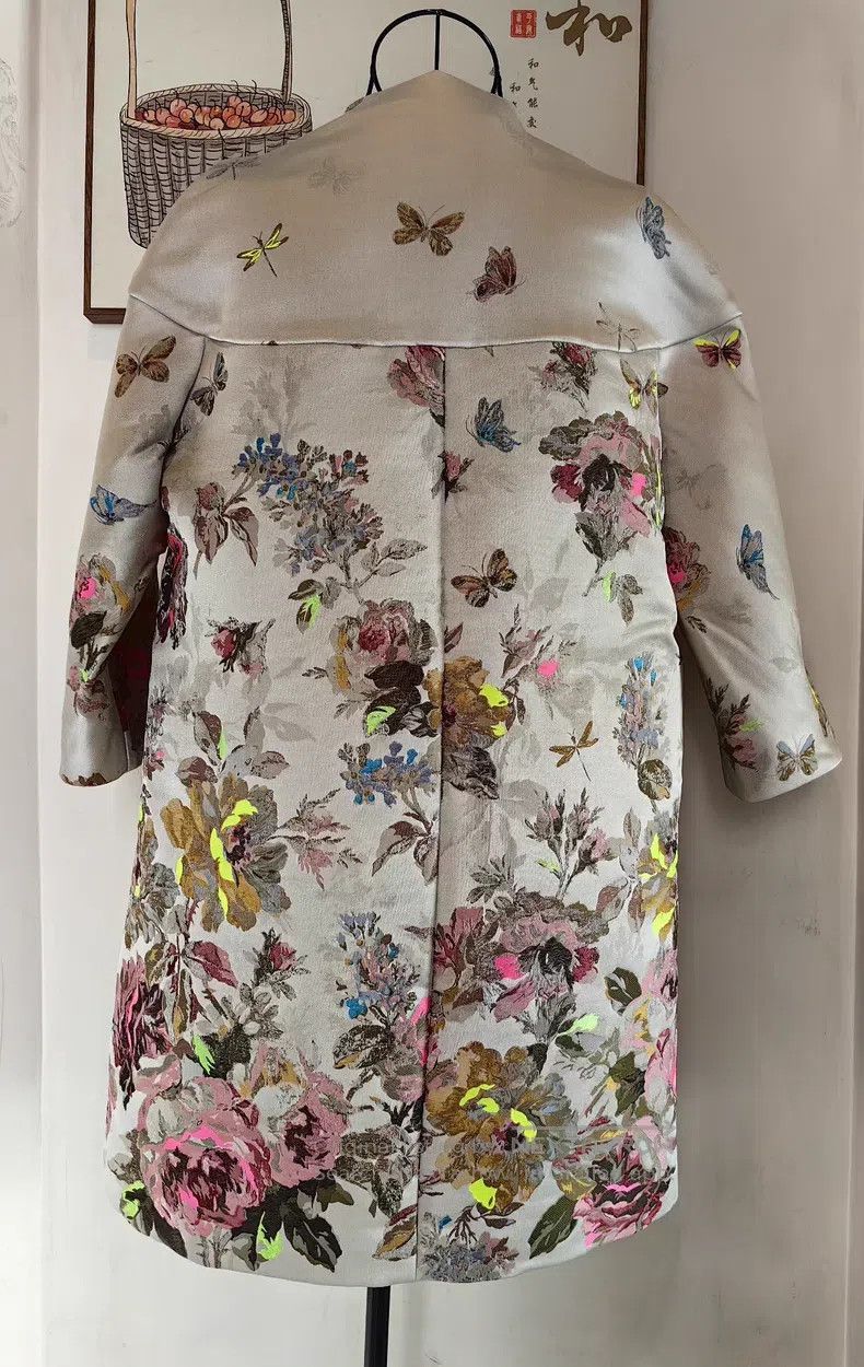 Valentino Valentino Beige brocade new Chinese trench coat Size S / US 4 / IT 40 - 2 Thumbnail