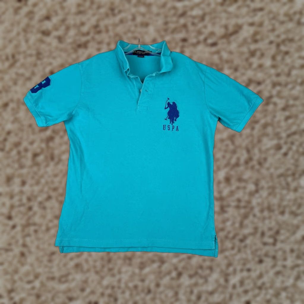 Vintage US Polo Assn Slim Fit Polo Shirt Men Large Blue Short Sleeve 100% Cotton Big Pony Logo Sports Casual Size US L / EU 52-54 / 3 - 1 Thumbnail