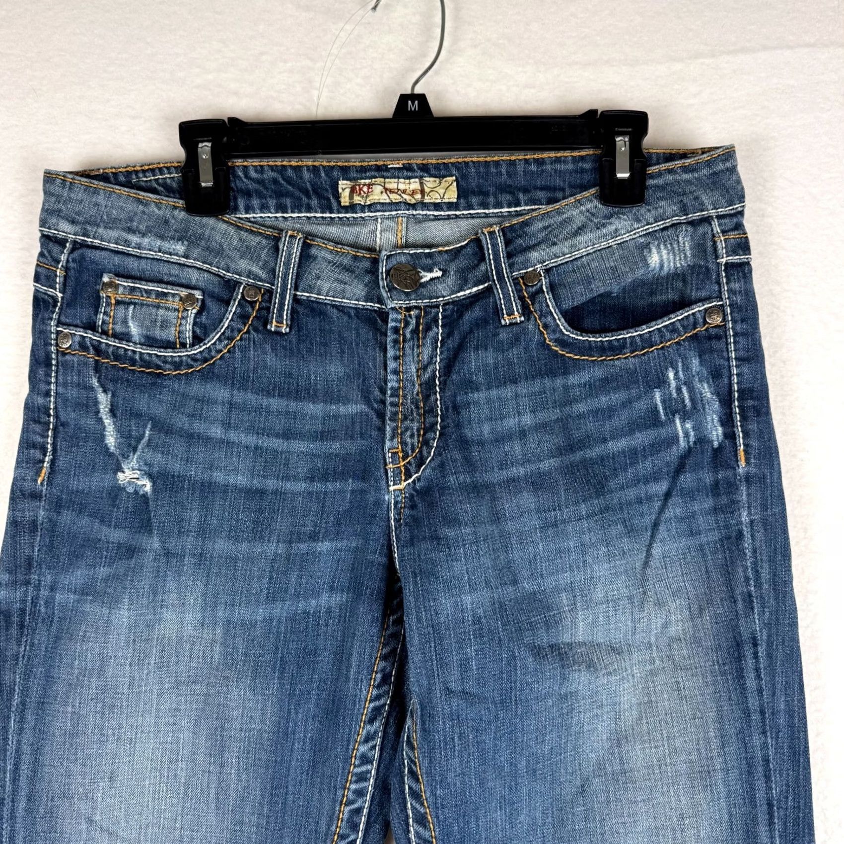 Vintage Y2K Buckle Bke Jeans Distressed Grunge Blue Denim 5-Pocket Straight Vintage? No, Distressed jeans not vintage 34x36 Mens 30x37 (Fits 34x36) Size US 34 / EU 50 - 2 Thumbnail