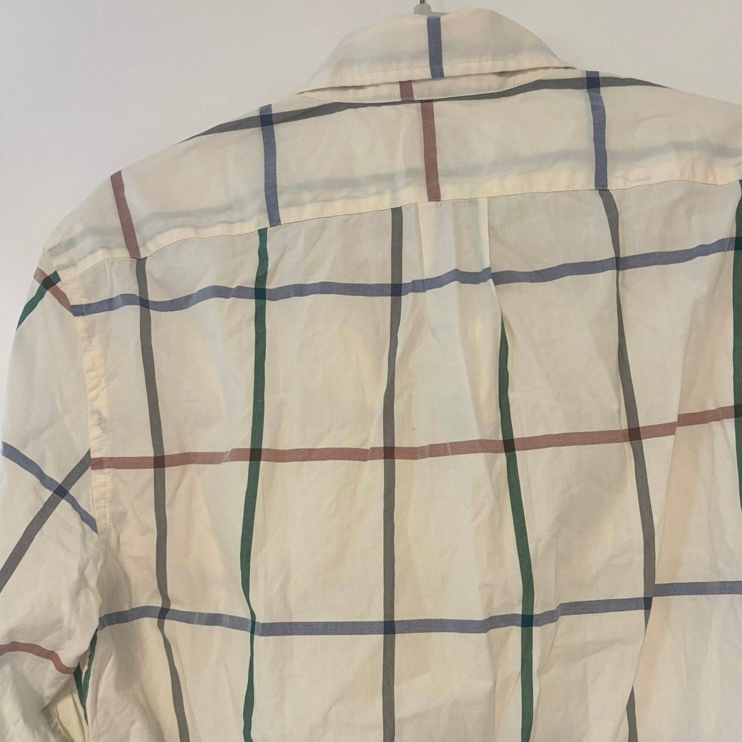 J.Crew NWOT J.Crew Slim Secret Wash Cotton Plaid Shirt Cream Size L Size US L / EU 52-54 / 3 - 6 Thumbnail