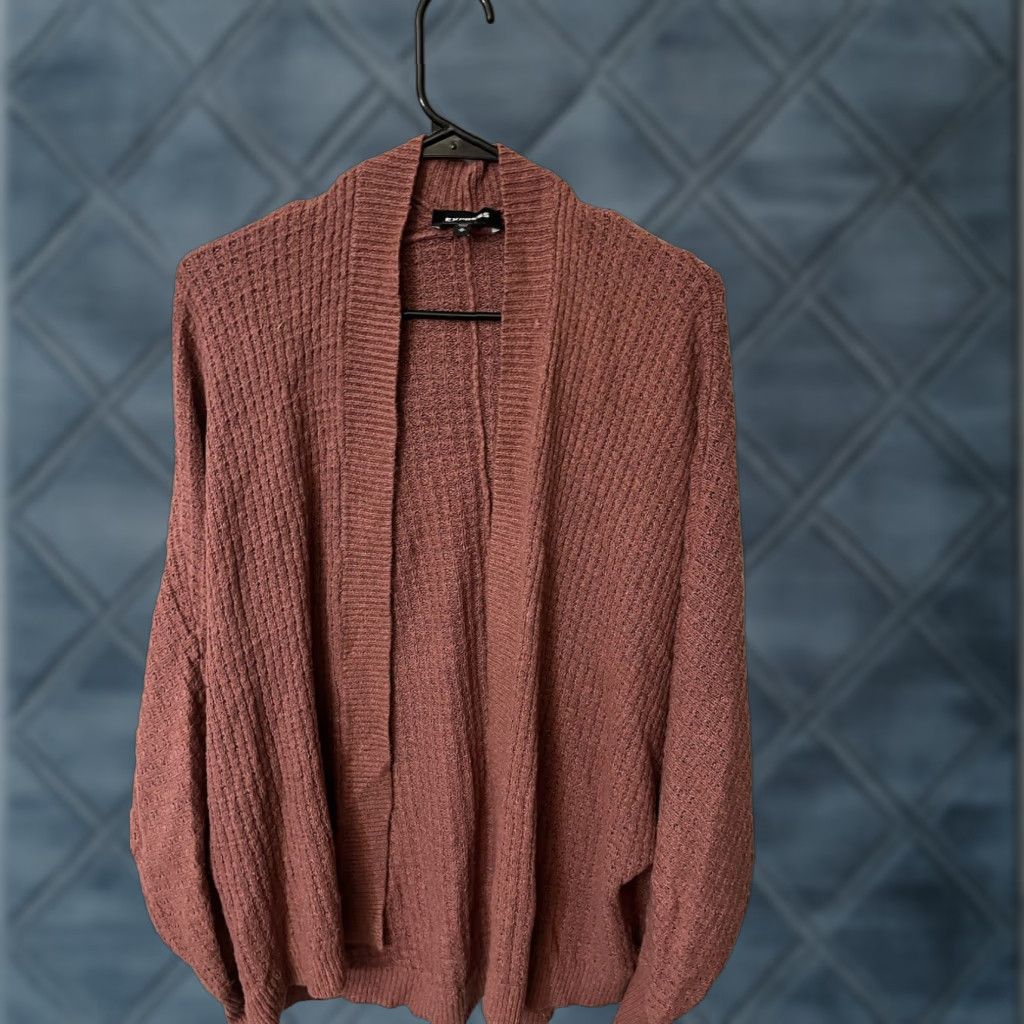 Express Express Burnt Orange Open Cardigan Sweater Women's Medium Cotton Blend Size M / US 6-8 / IT 42-44 - 1 Thumbnail