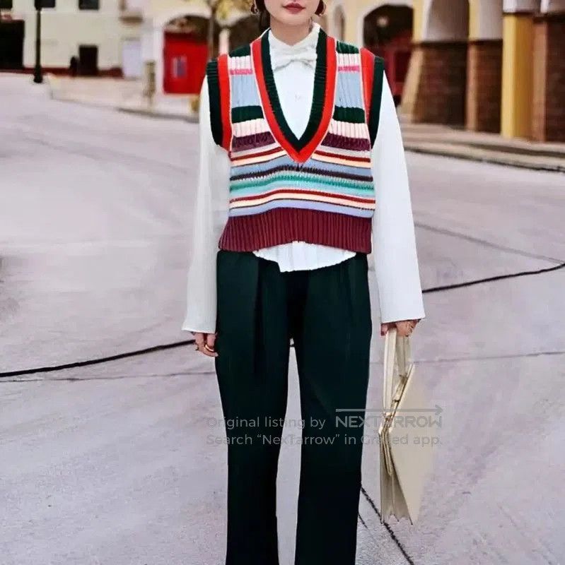 Burberry Burberry Multicolor Striped Wool Knit Top. Size L / US 10 / IT 46 - 2 Thumbnail