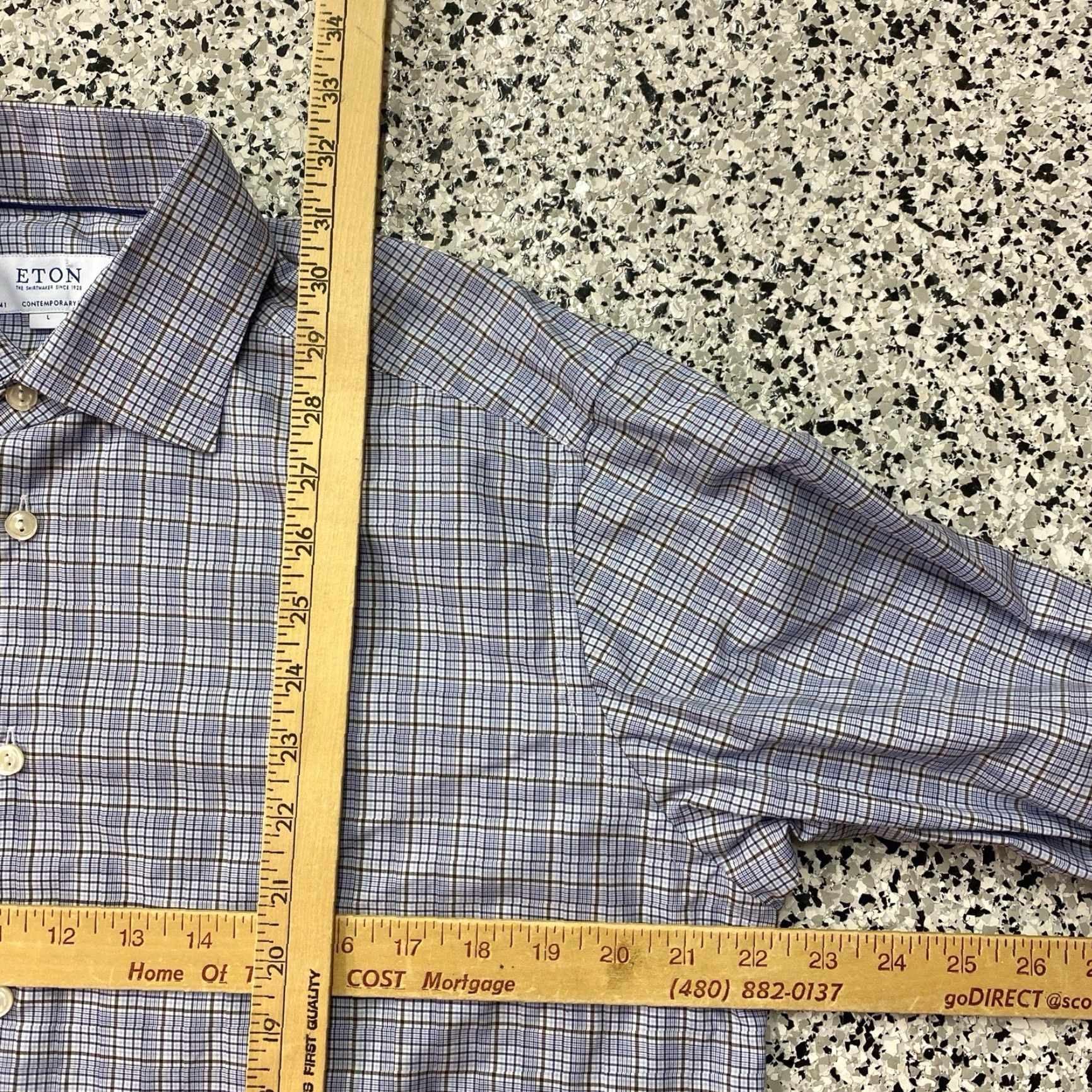 Eton Eton Contemporary Men's Large Long Sleeve Button-Down Shirt Cotton Check 16 Multicolor Casual Business Dress Shirt Mens Large Size US L / EU 52-54 / 3 - 3 Thumbnail