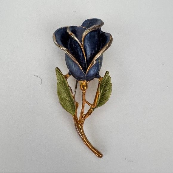 Other Vintage Blue Rose Gold Tone Brooch Size ONE SIZE - 1 Thumbnail