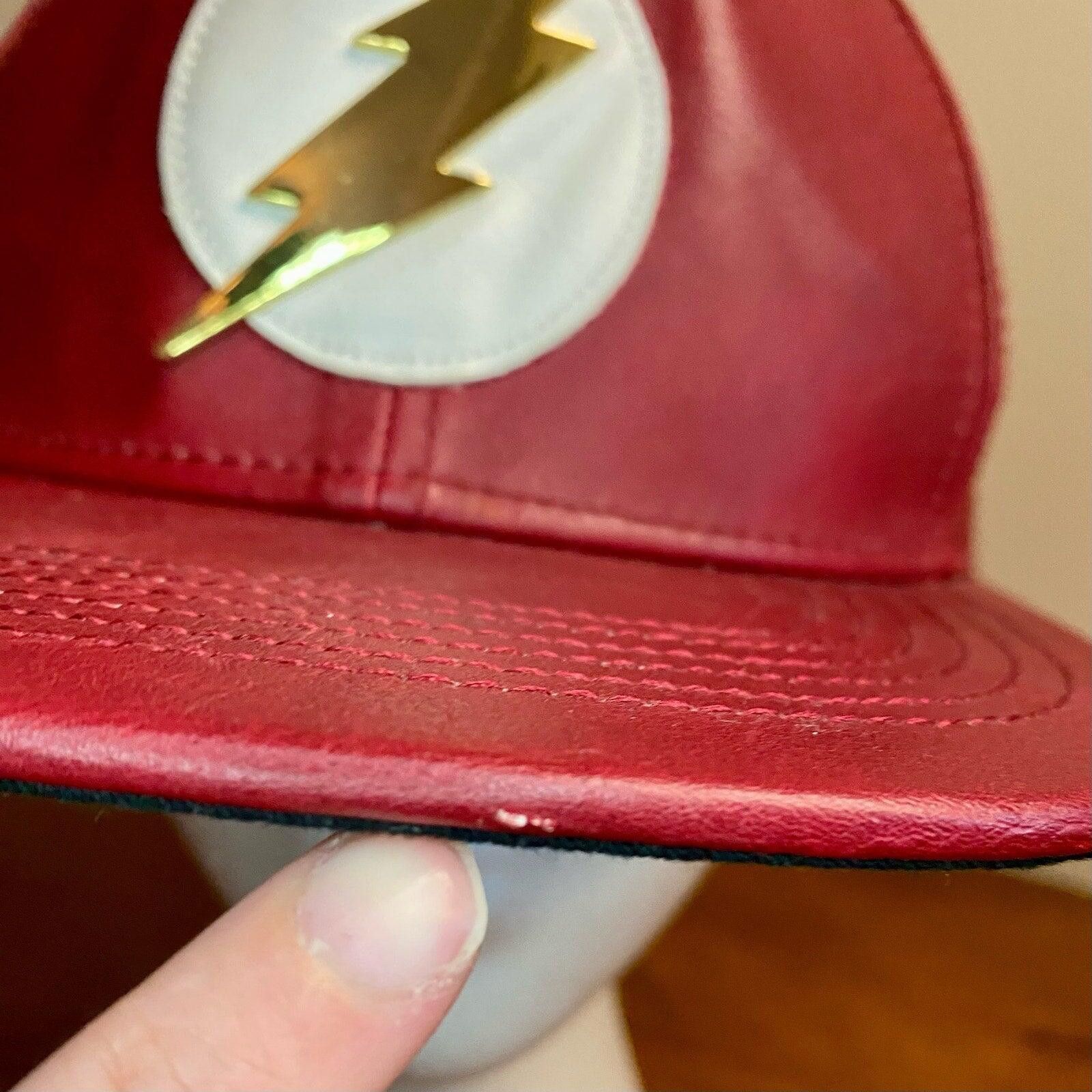 DC DC Comics The Flash Superhero Red Leather Hat Mens One Size Size ONE SIZE - 5 Thumbnail