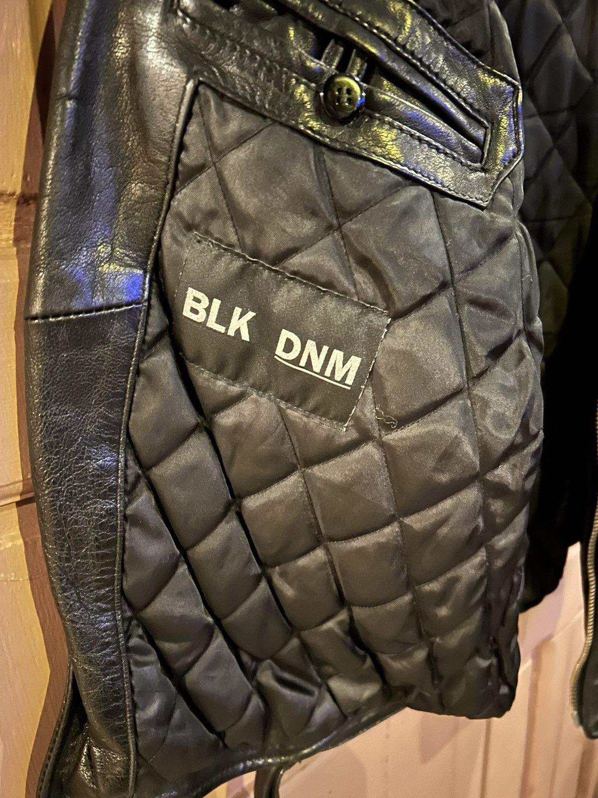 Blk Dnm Blk leather vest Size 38L - 3 Thumbnail