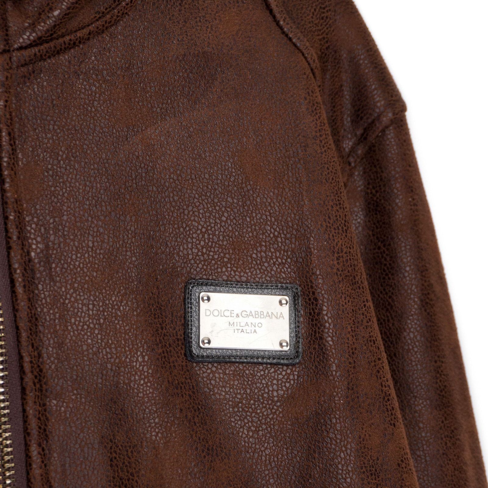 Dolce & Gabbana Dolce Gabbana DG Logo Used Effect Grain Leather Jacket Size US M / EU 48-50 / 2 - 5 Thumbnail