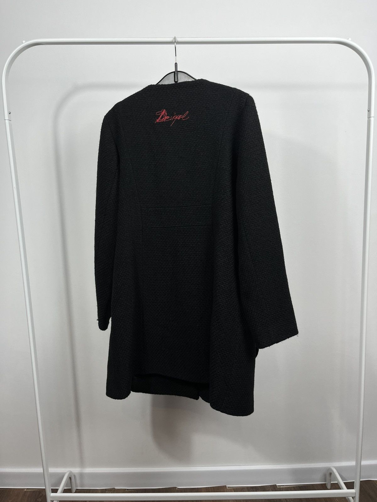 Desigual Desigual black textured long jacket with pockets size 46 Size XL / US 12-14 / IT 48-50 - 13 Thumbnail
