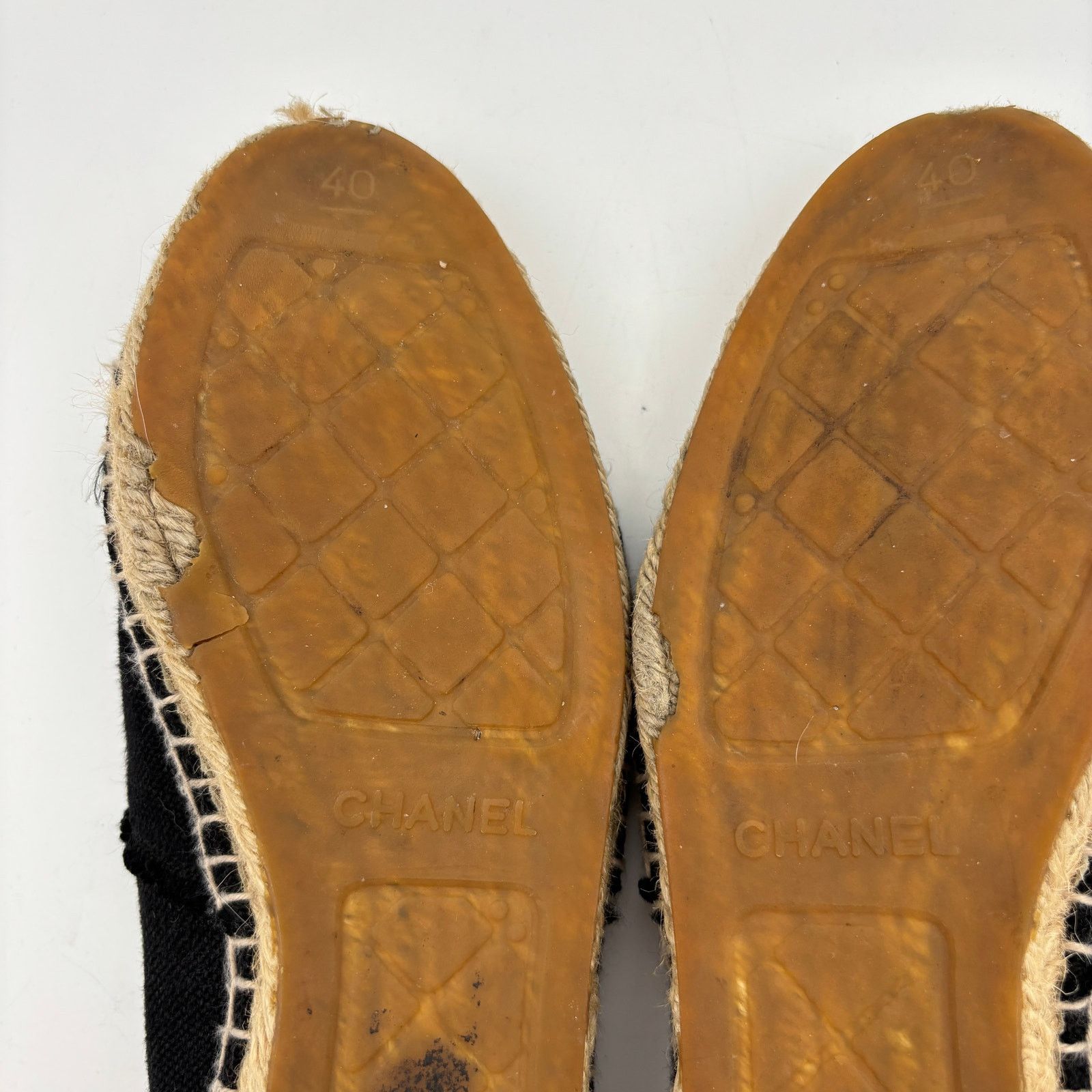 Chanel Chanel CC Logo Canvas Black Cap Toe Espadrilles Women's 40 Size US 10 / IT 40 - 9 Thumbnail