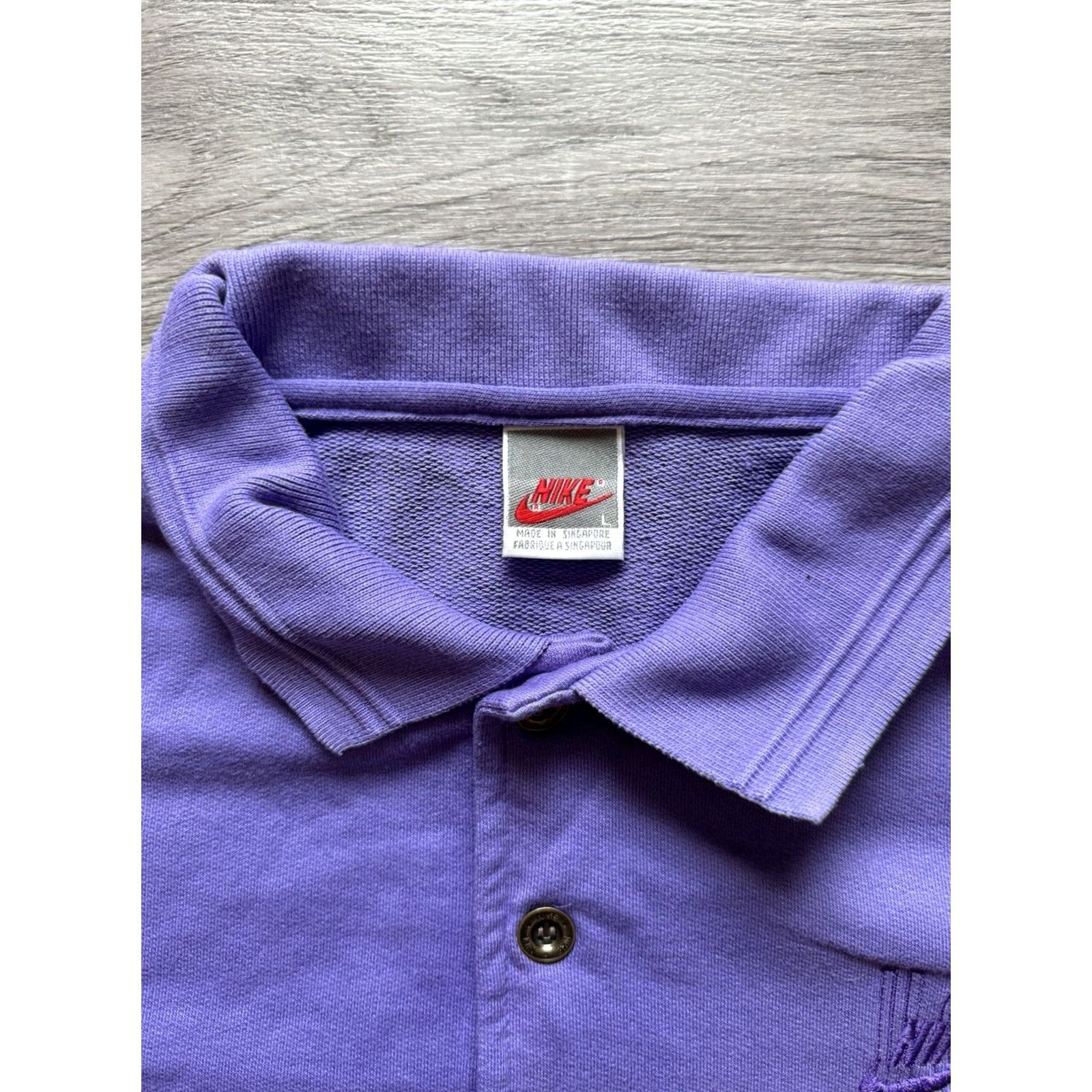 Nike VINTAGE Nike Polo Shirt L Purple USA 80s 90s Beaverton Oregon Mens Size US L / EU 52-54 / 3 - 3 Thumbnail