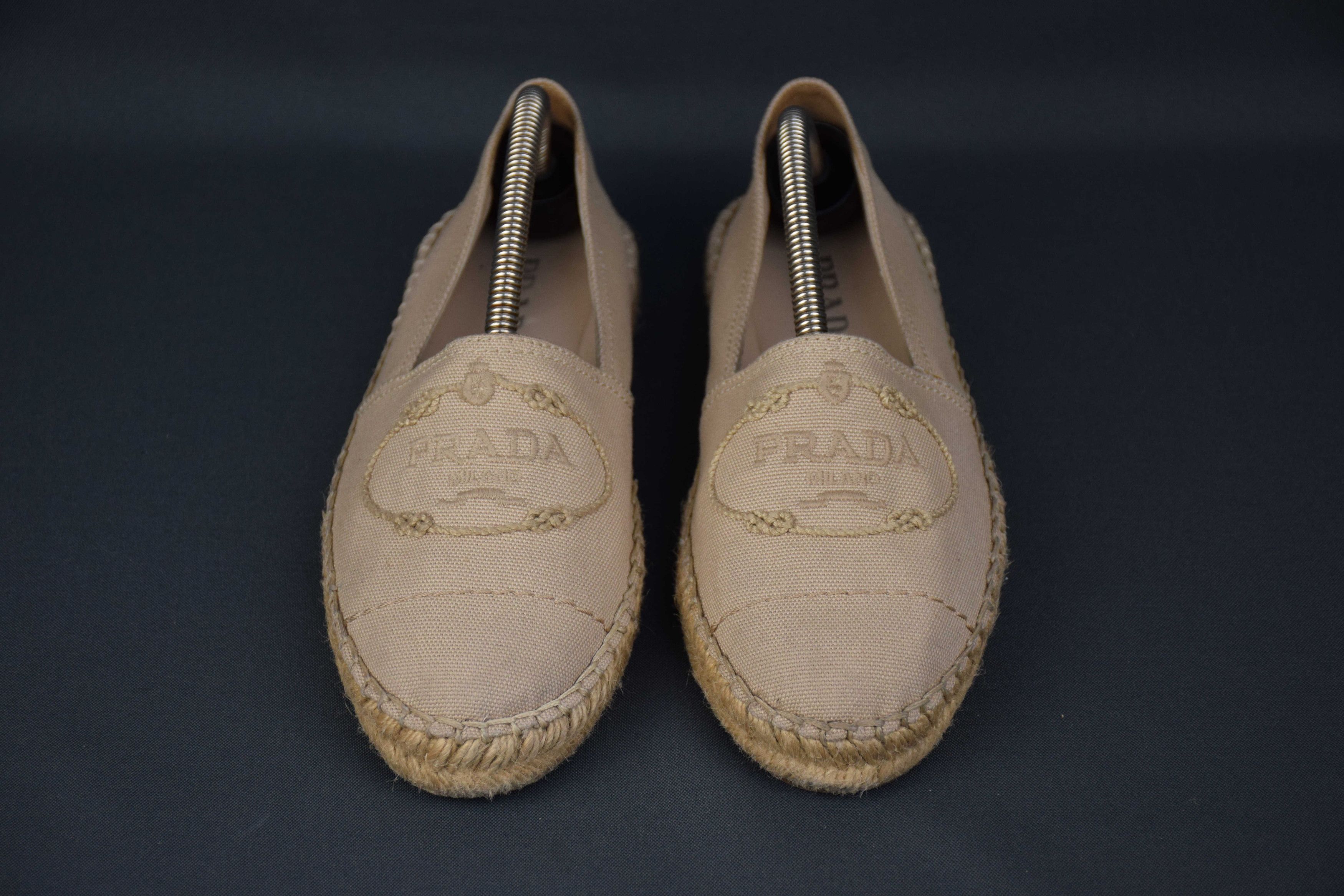 Prada PRADA Beige Espadrille Canvas Flats US 6.5 UK 4.5 EU 37.5 Size US 6.5 / IT 36.5 - 4 Thumbnail
