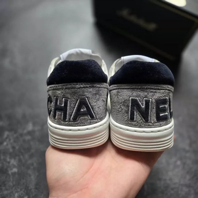 Chanel Chanel Gray Black Velvet Sneakers Size 37 -2505 Size US 7 / IT 37 - 6 Thumbnail