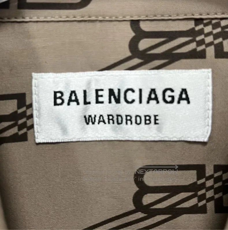 Balenciaga Balenciaga Brown Short Sleeve Shirt with Full Logo Print Size XXS / US 00 / IT 34 - 3 Thumbnail