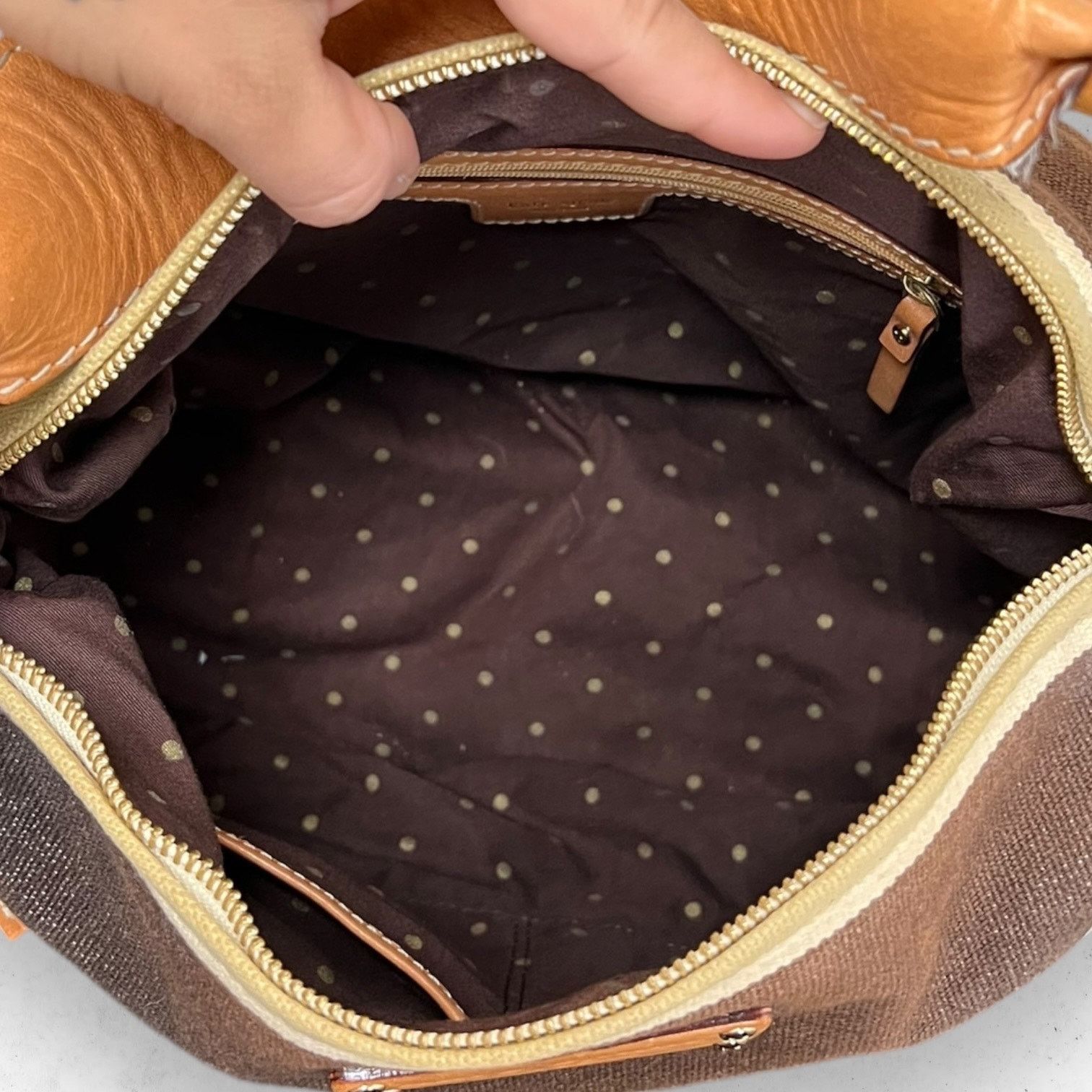 Kate Spade Kate Spade Striped Canvas Leather Trim Hobo Shoulder Bag Size ONE SIZE - 10 Thumbnail