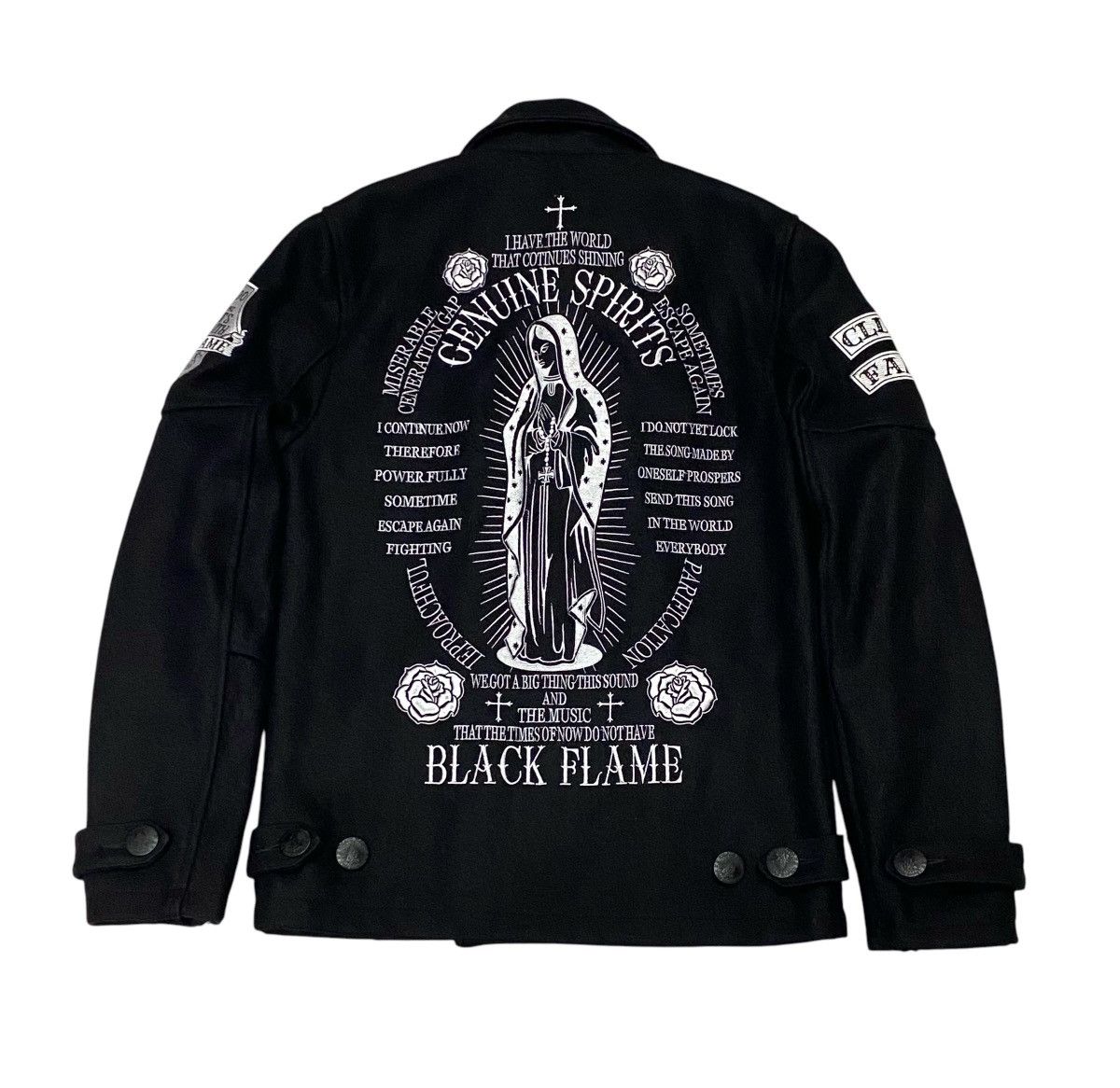 Japanese Brand Black Flame Wool Jacket Size US S / EU 44-46 / 1 - 2 Thumbnail
