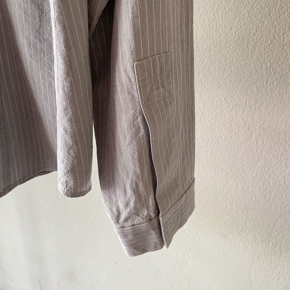 Yves Saint Laurent YVES SAINT LAURENT Light Gray Striped Pocket Shirt Size XS / US 0-2 / IT 36-38 - 9 Thumbnail