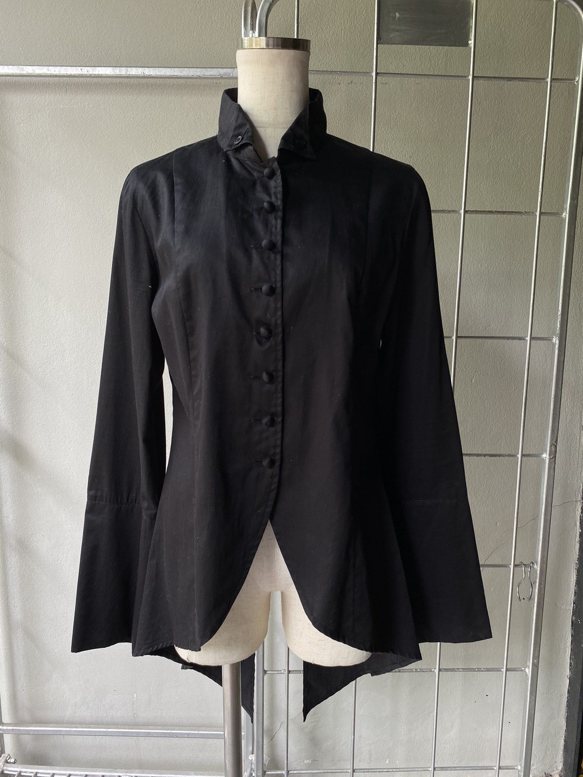 B.P.N Black Peace Now Mandarin black punk shirt.