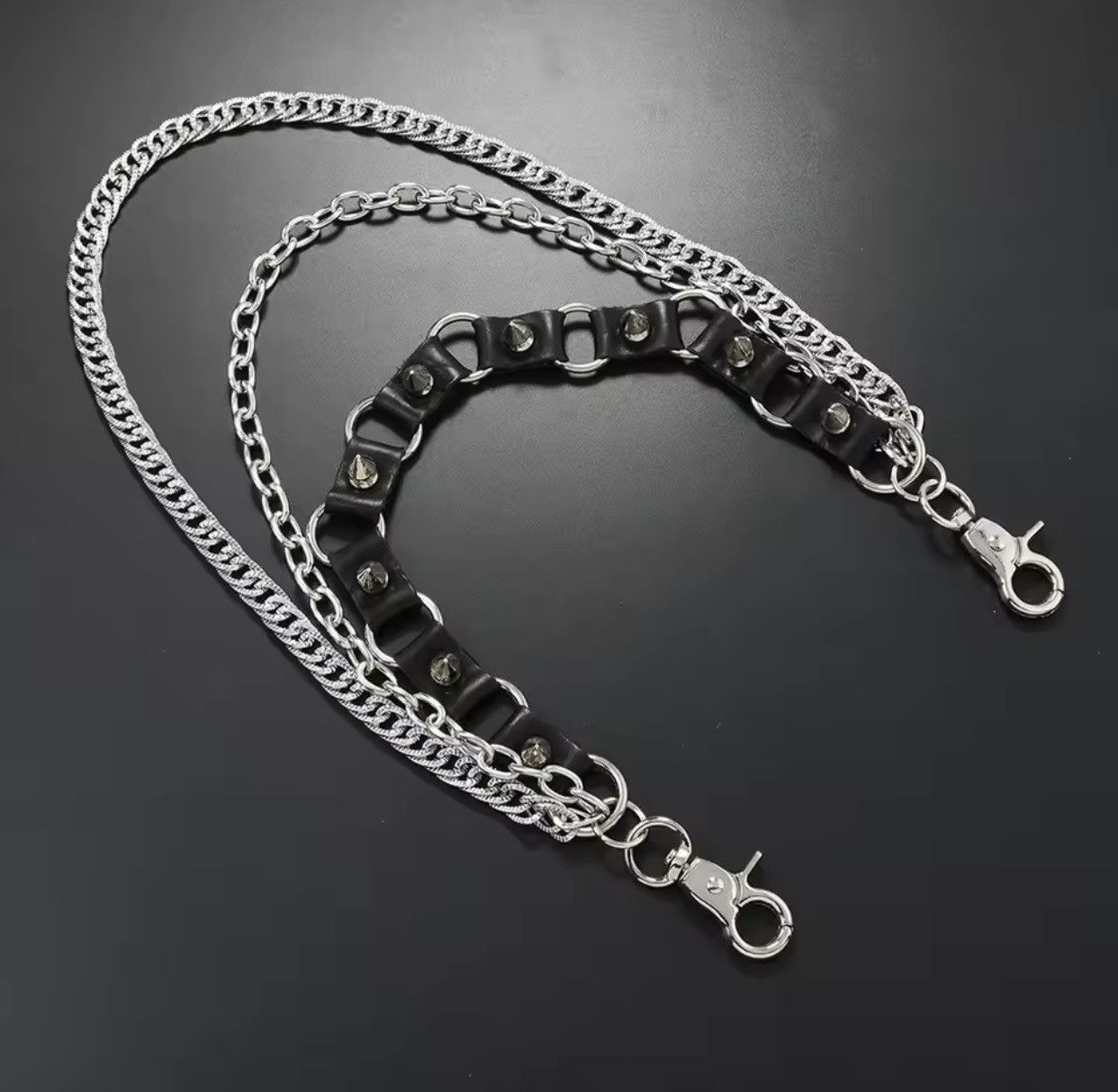 Vintage Punk style multi-layer spiky jeans chain Size ONE SIZE - 2 Thumbnail