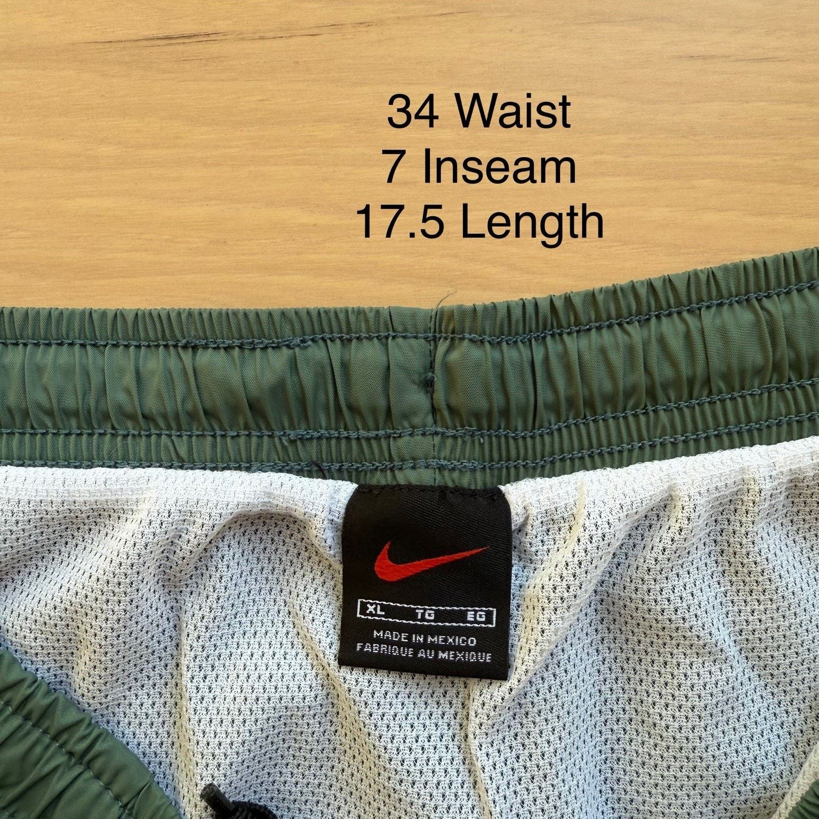 Nike × Vintage Vintage Nike Swim Trunks XL Green 90s Sportswear Lined Short Size US 34 / EU 50 - 6 Thumbnail