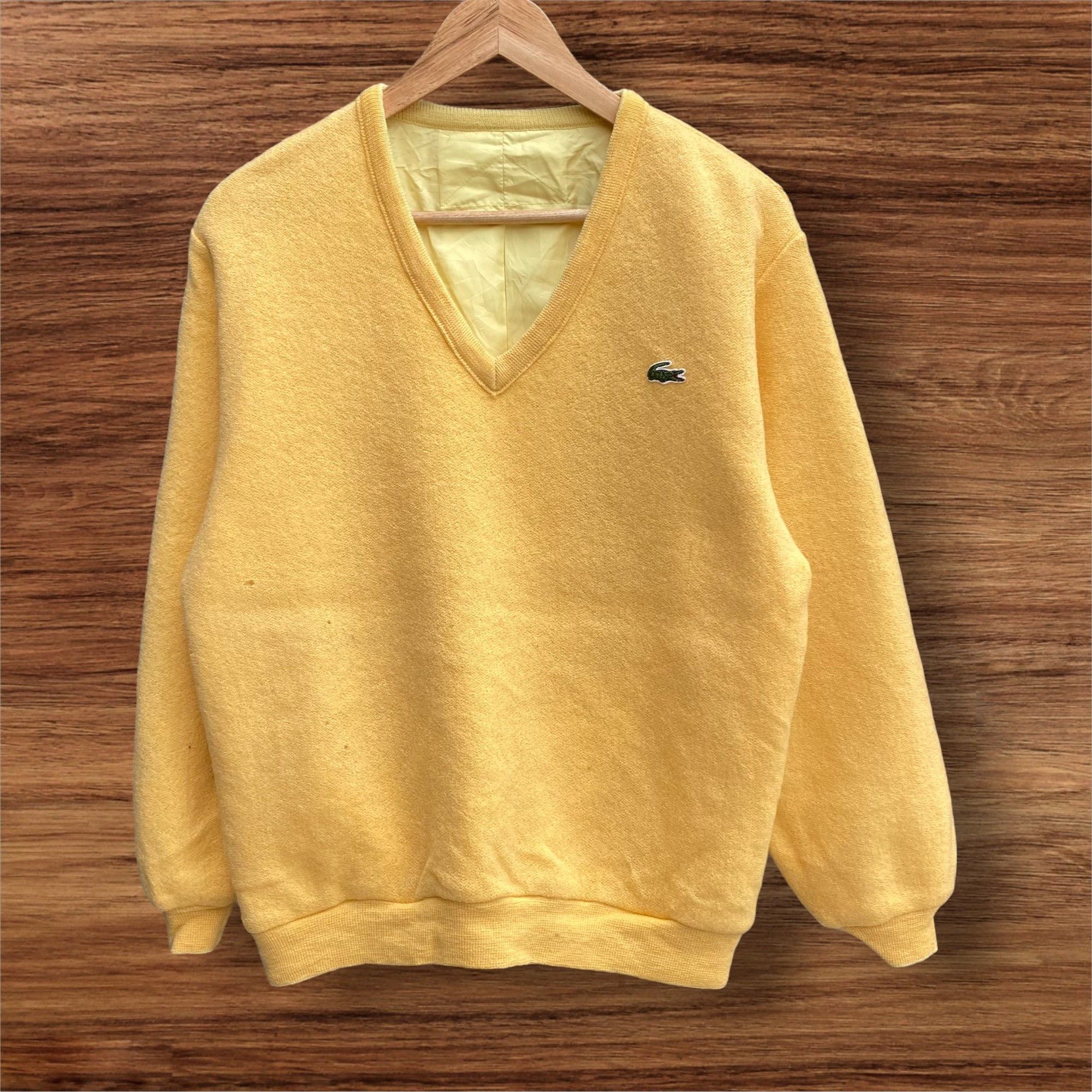 Lacoste Vintage 90s Lacoste Reversible Wool/Nylon Sweater Size L / US 10 / IT 46 - 1 Thumbnail