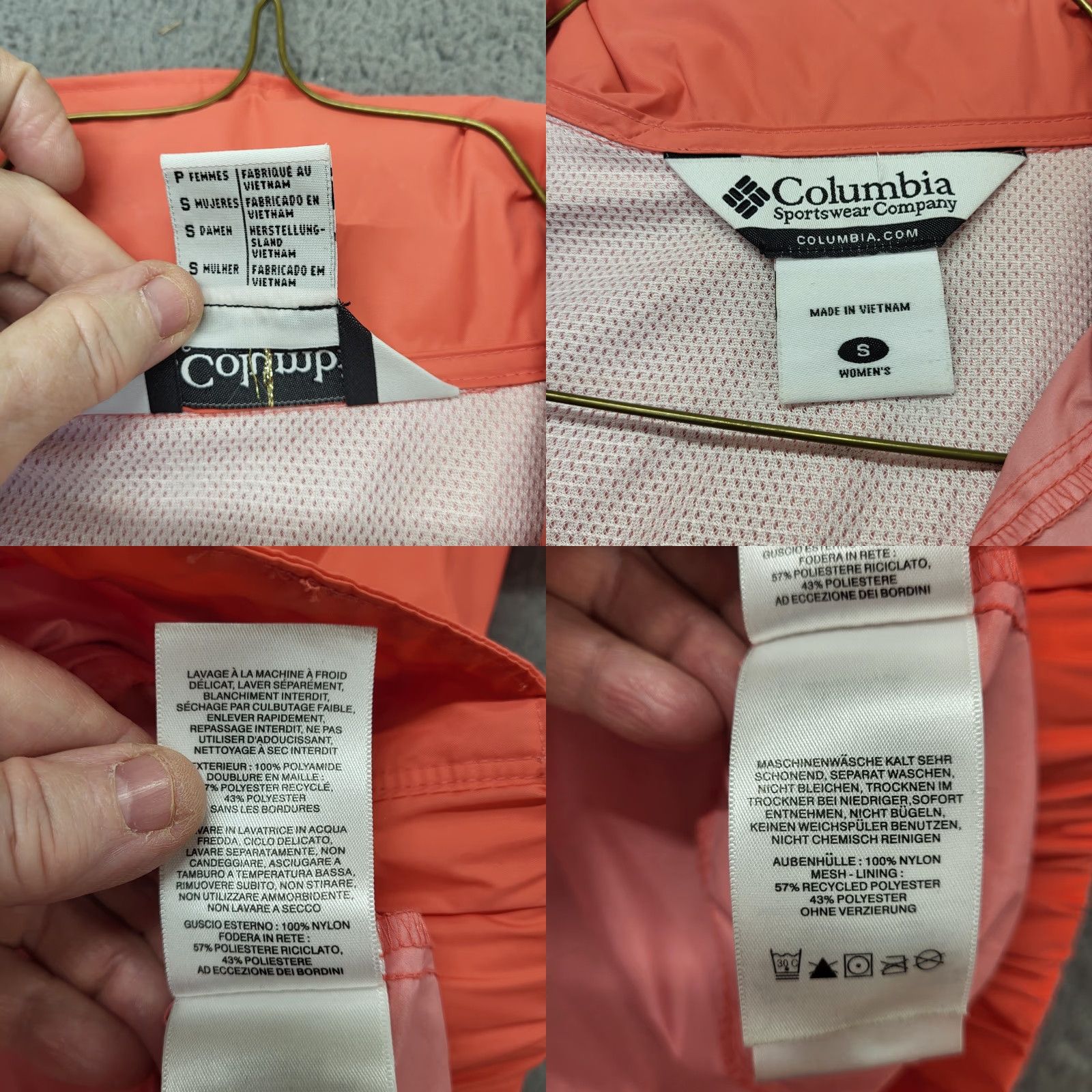 Rains Columbia Jacket Women's Small Coral Hooded Rain Suit Outdoor Hiking School Windbreaker Size S / US 4 / IT 40 - 10 Thumbnail