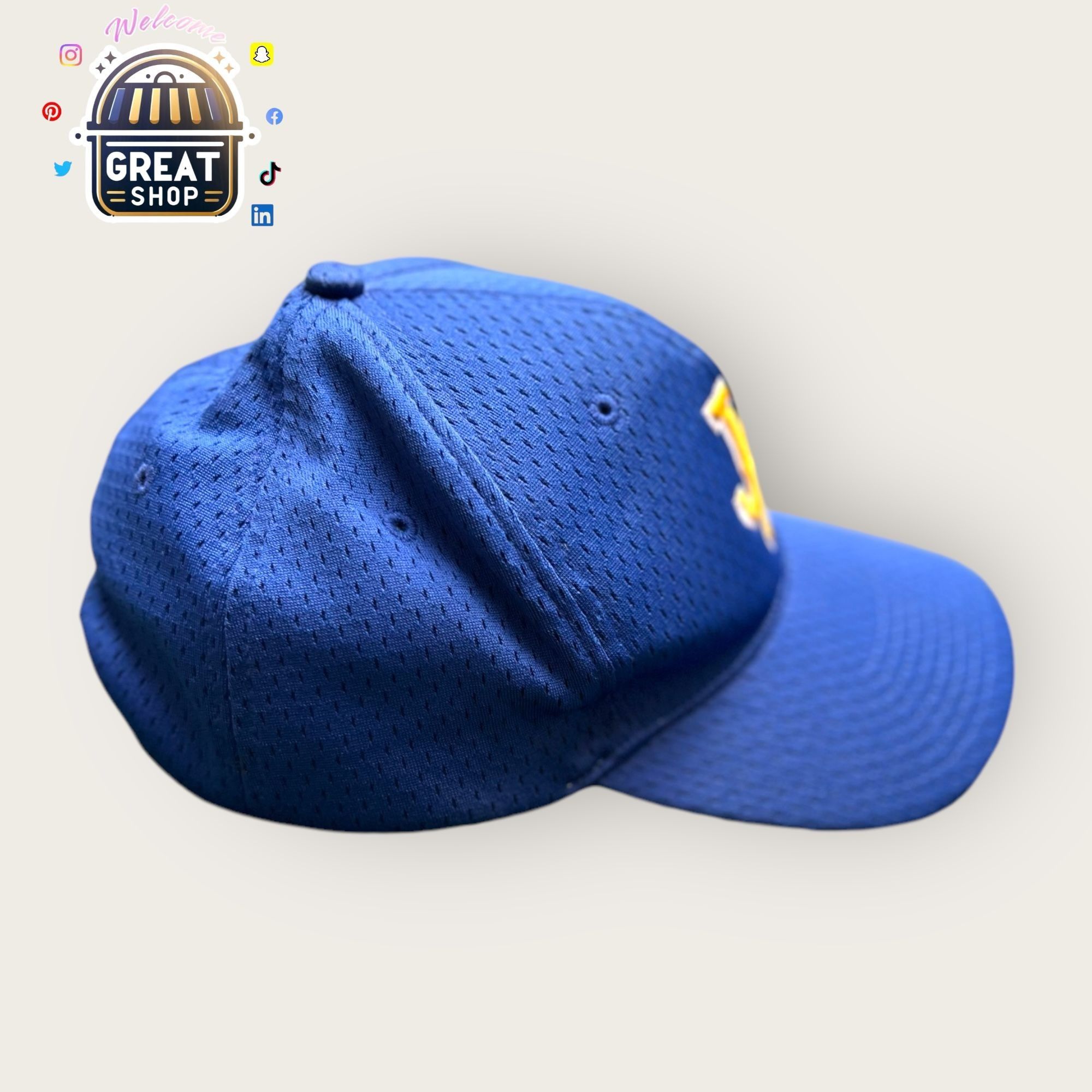 Other Adjustable Blue Sports Cap W/ Yellow JA Embroidery Breathabl Size ONE SIZE - 5 Thumbnail