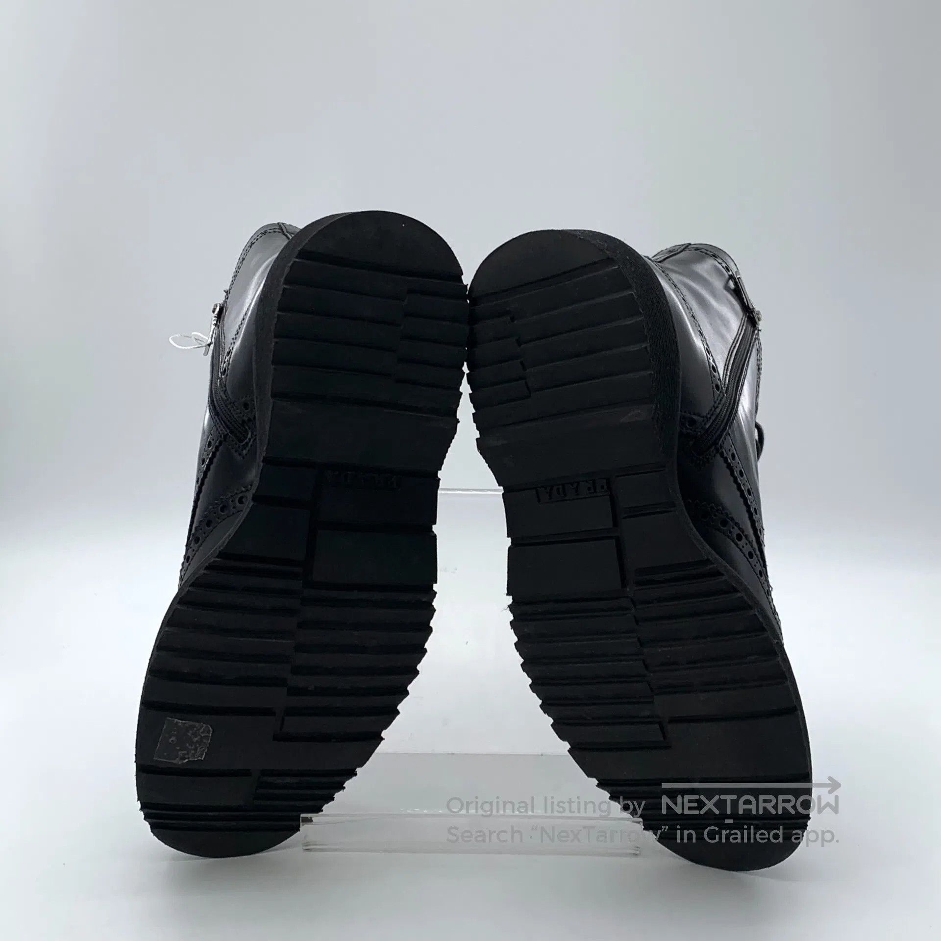 Other Prada Black leather carved laced casual flat Martin boots| Size US 6 / EU 39 - 5 Thumbnail