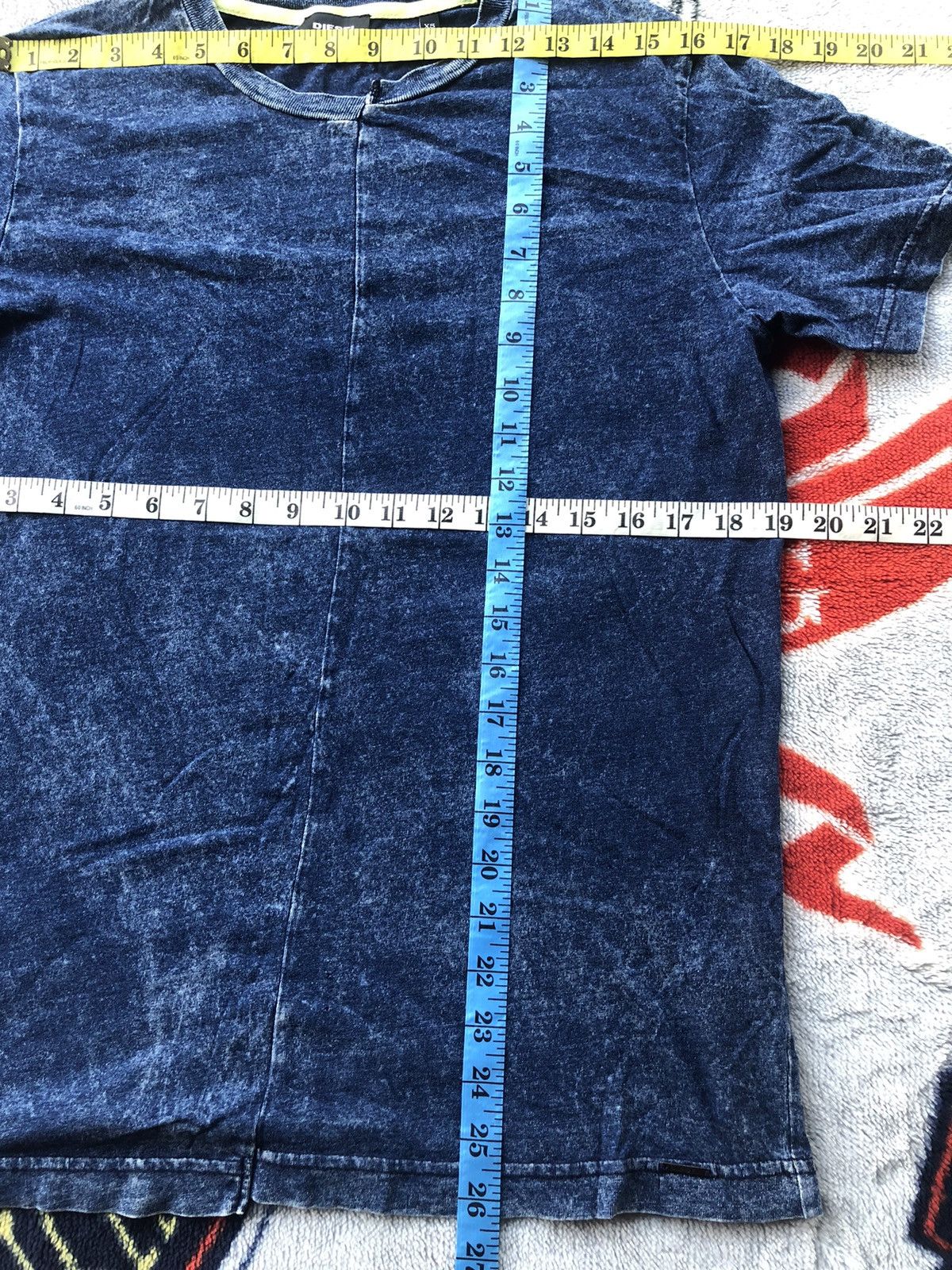 Diesel Vintage Diesel Plain Blue Distressed Shirt Tee Size US XS / EU 42 / 0 - 6 Thumbnail
