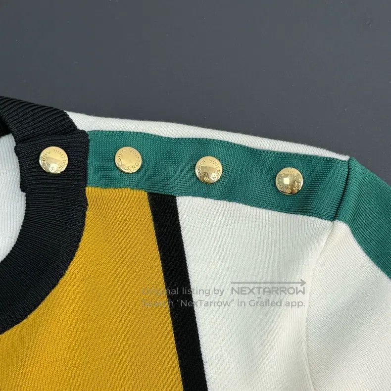Louis Vuitton Louis Vuitton Color-block gold-button wool and silk-blend Size S / US 4 / IT 40 - 7 Thumbnail
