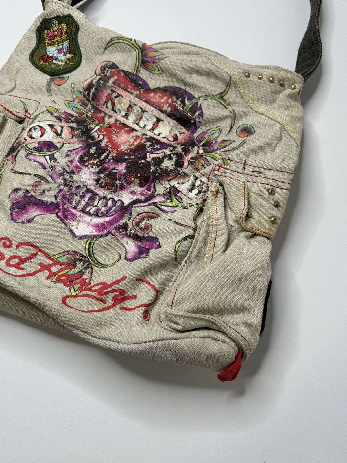 Ed Hardy Vintage Ed Hardy avant garde messenger bag swag skater sk8 Size ONE SIZE - 8 Thumbnail