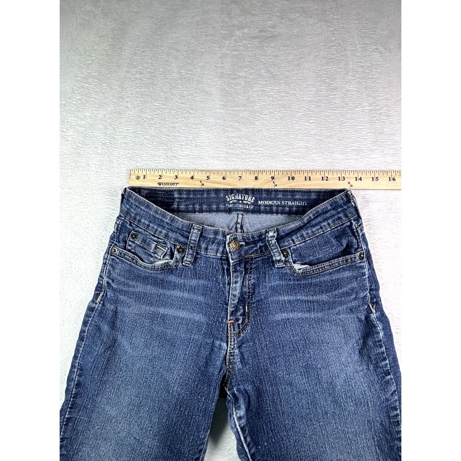 CO Signature Levi Strauss & Co Jeans Women's 8 Blue Modern Straight Denim Jeans Size 30" / US 8 / IT 44 - 6 Thumbnail