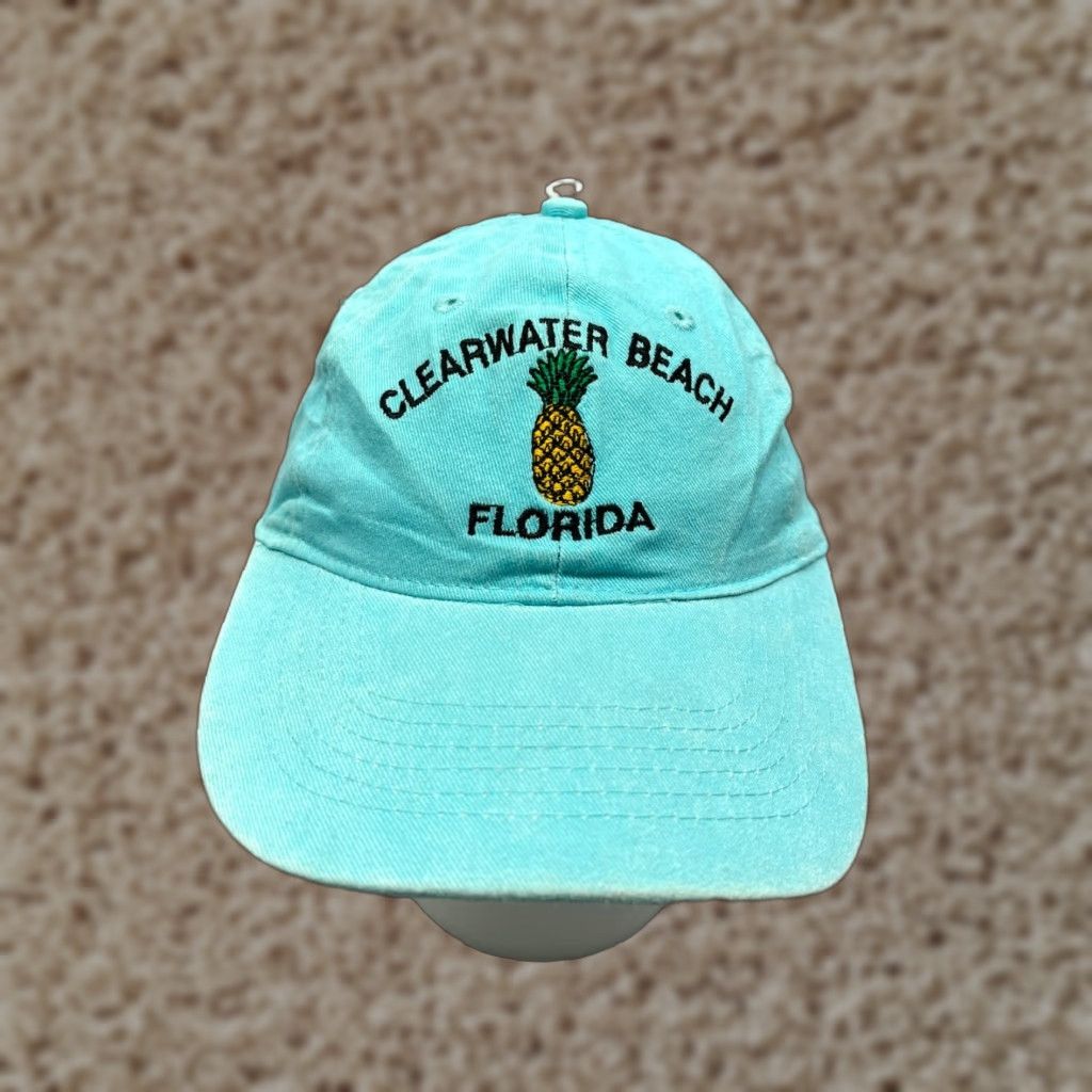 Vintage Es y Esy Clearwater Beach Hat Cap Adjustable One Size Blue Cotton Twill Beach Logo Unisex Adults Baseball Cap Size ONE SIZE - 1 Thumbnail