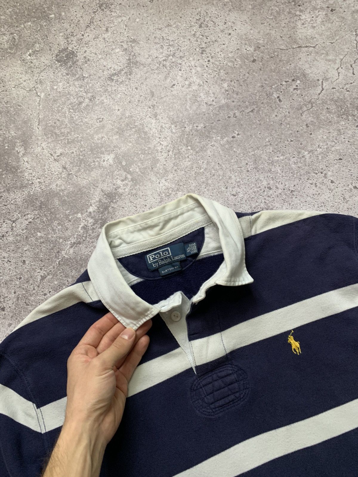 Polo Ralph Lauren × Vintage Vintage Ralph Lauren Rugby Striped Long sleeve Size US XL / EU 56 / 4 - 4 Thumbnail