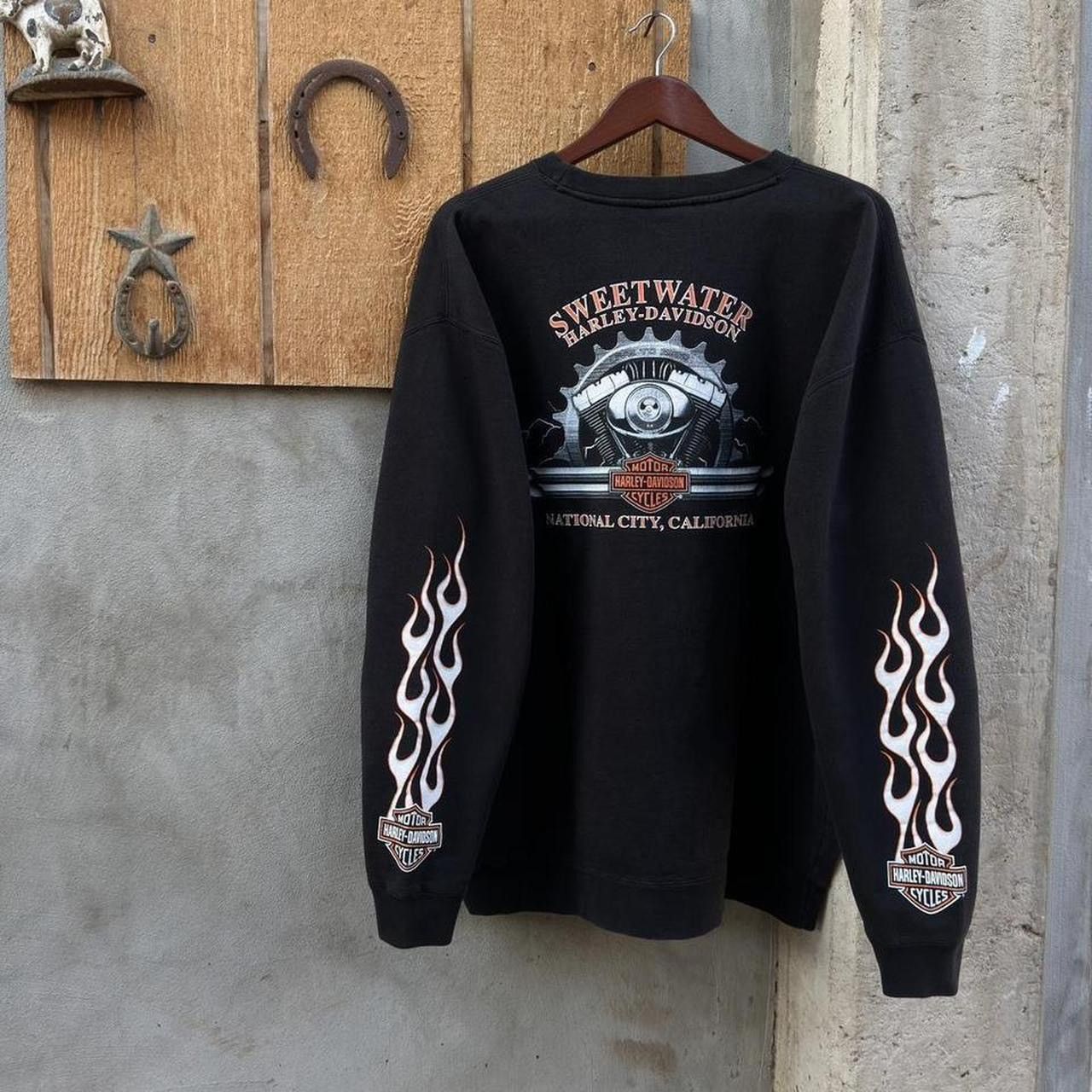 Harley Davidson Vintage 2000’s Harley Davidson Sweetwater Flames Sweatshirt Size US XXL / EU 58 / 5 - 1 Thumbnail